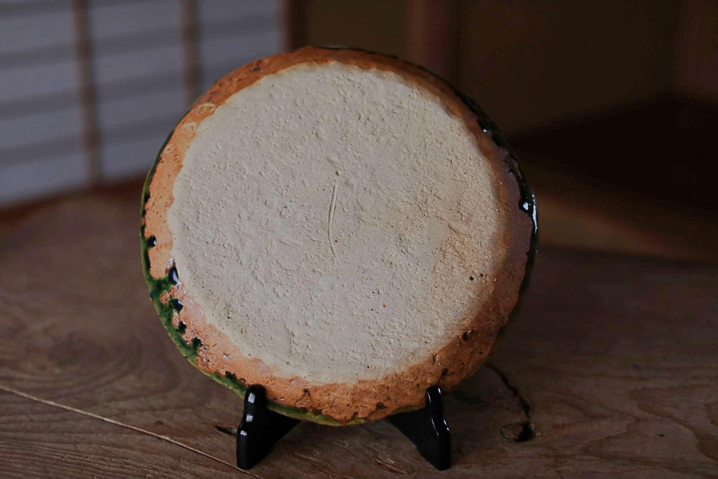 Oribe Ware Platter - Japanese Ceramic Green Rectangle Plate | Handmade Stoneware Dish