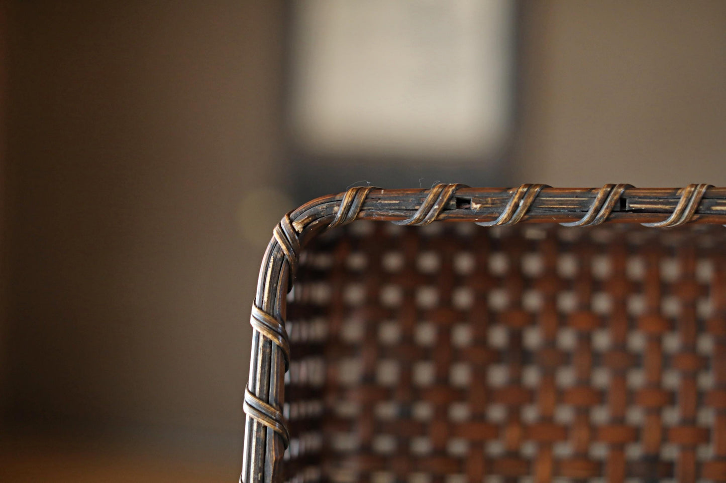 Antique Bamboo Basket - Vintage Japanese Kimono Obi Box | 1920s Woven Storage