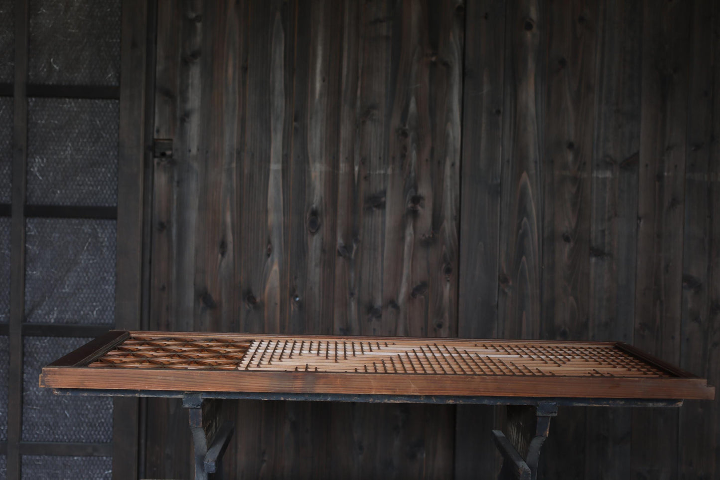 Vintage Japanese Shoji Screen – Kumiko Wood Panel | Japandi Wall Art, Handcrafted Geometric Frame