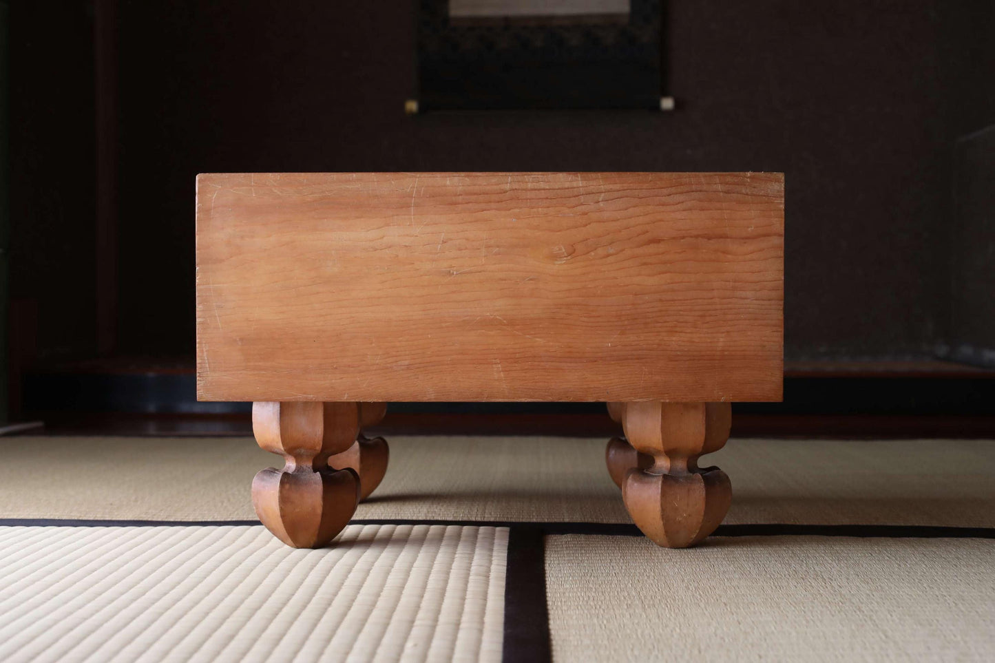 Japanese Go Game Table - Solid Wood Goban with Thick Stone Set & Architectural Board