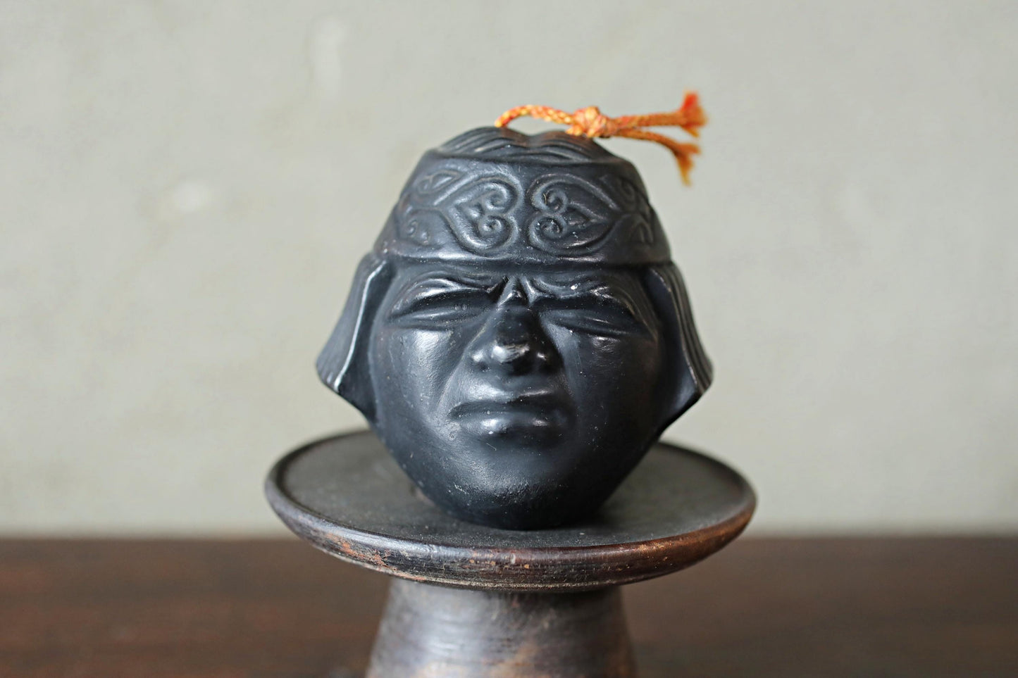 Japanese Pottery Bell - Ainu Ethnic Decor | Unglazed Ceramic Doll Ornament