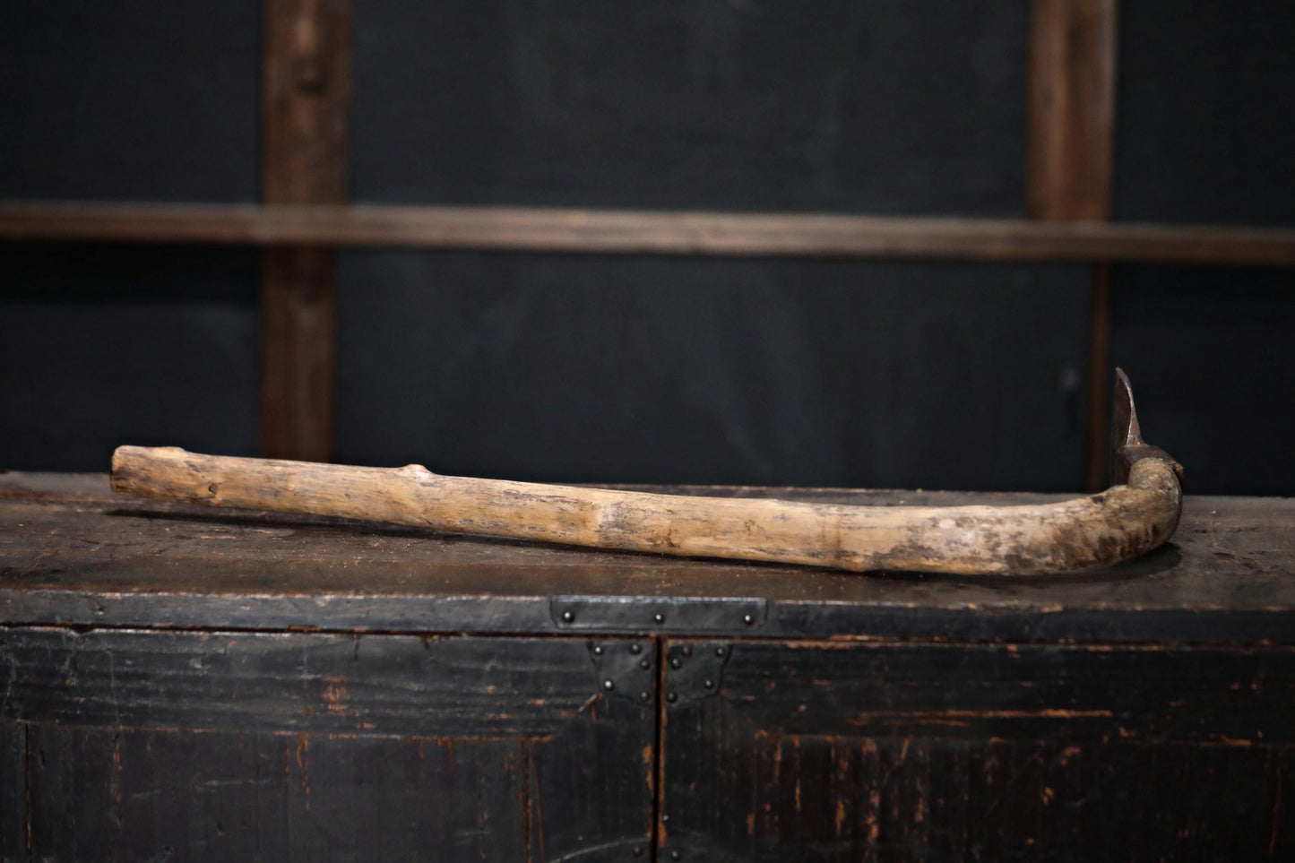 Japanese Vintage Adze - Signed Carpenter's Wood Tool with Naguri Cutting Marks