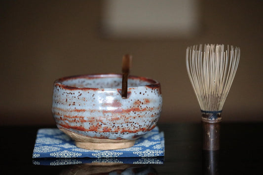 Shino Matcha Bowl – Japanese Tea Bowl Vintage Ceramic with Box | Handmade