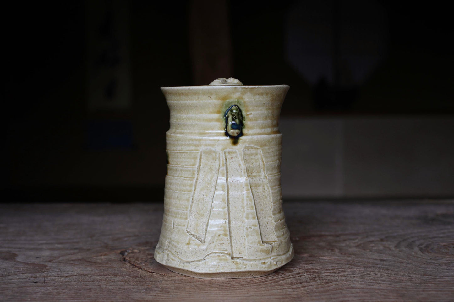 Vintage Mizusashi Jar - Signed Ceramic Ki-Seto Pottery | Japanese Tea Vessel