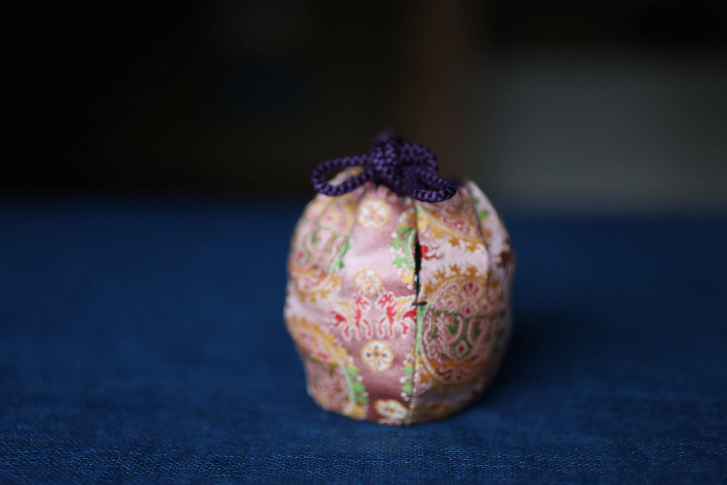 Japanese Matcha Caddy - Vintage Bunrin Chaire with Silk Shifuku Bag & Gold Leaf Lid