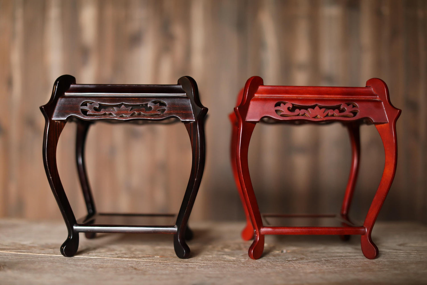 Japanese Wood Pedestal - Rosewood Bonsai Stand | Handcrafted Karaki Display