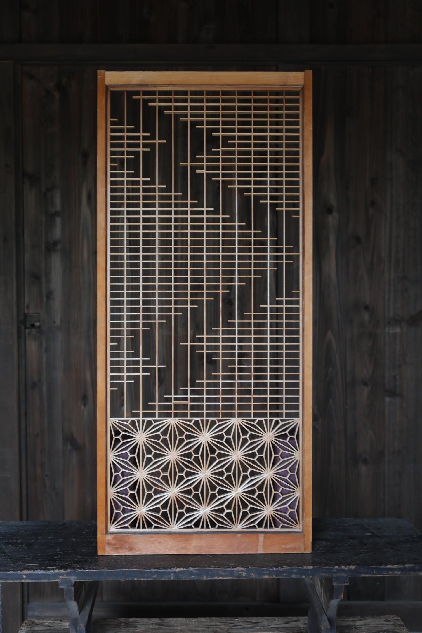 Vintage Shoji Screen - Kumiko Wood Panel | Japandi Wall Art & Geometric Frame