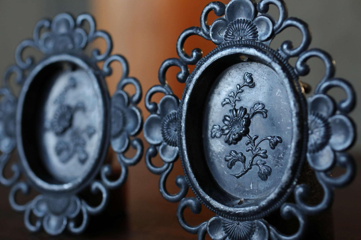 Antique Fusuma Handles | Vintage Japanese Hardware - Ornate Bronze Sliding Door Pulls Set