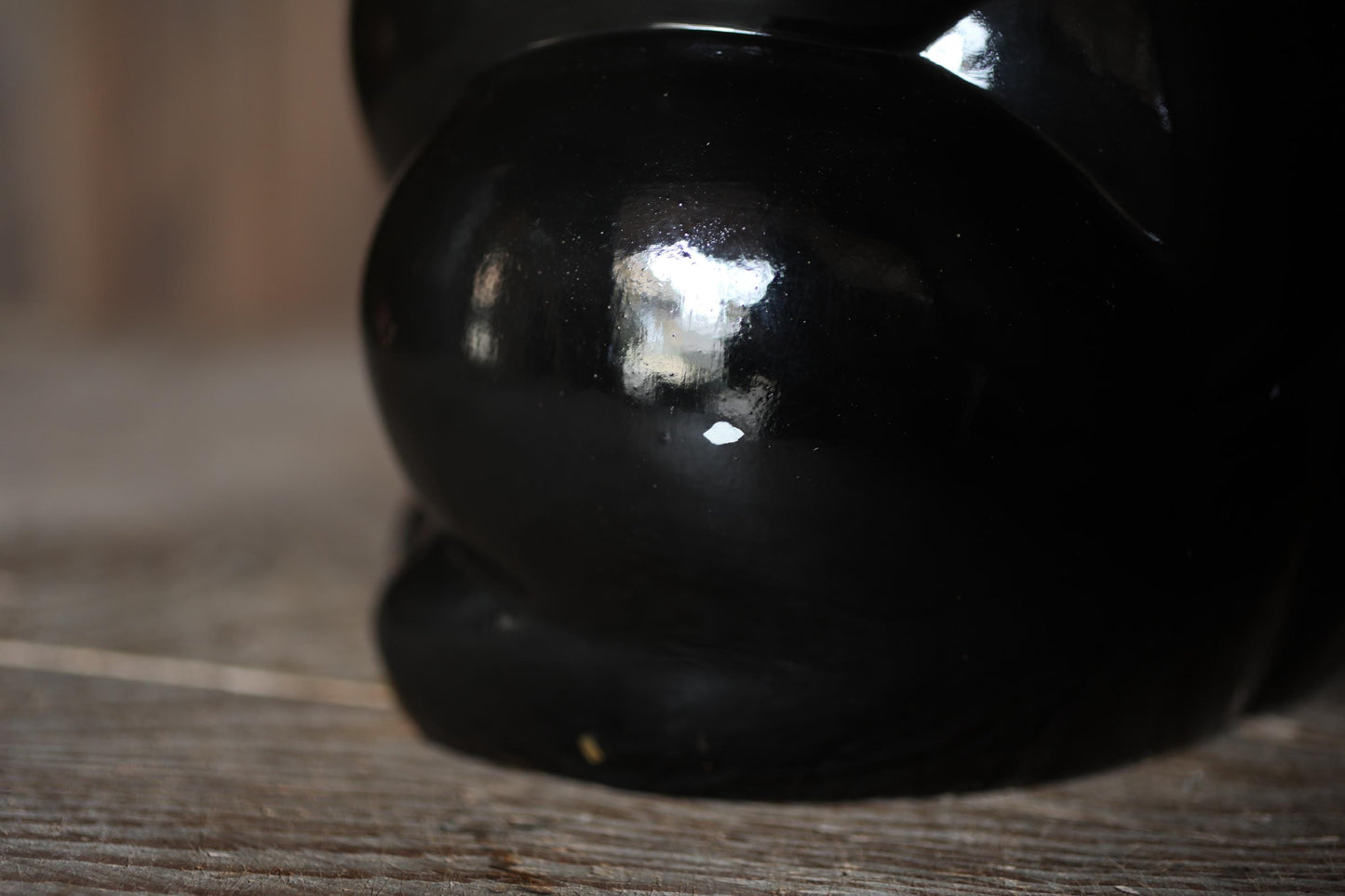 Black Maneki Neko - Large Ceramic Money Box | Vintage Japanese Lucky Cat Statue