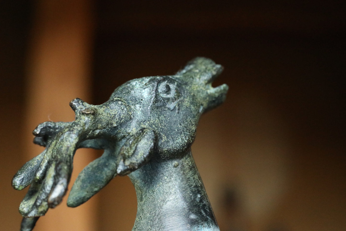 Bronze Antique Seal - Asian Nested Deer Family Stamp | 1800s Vintage Bronze Art