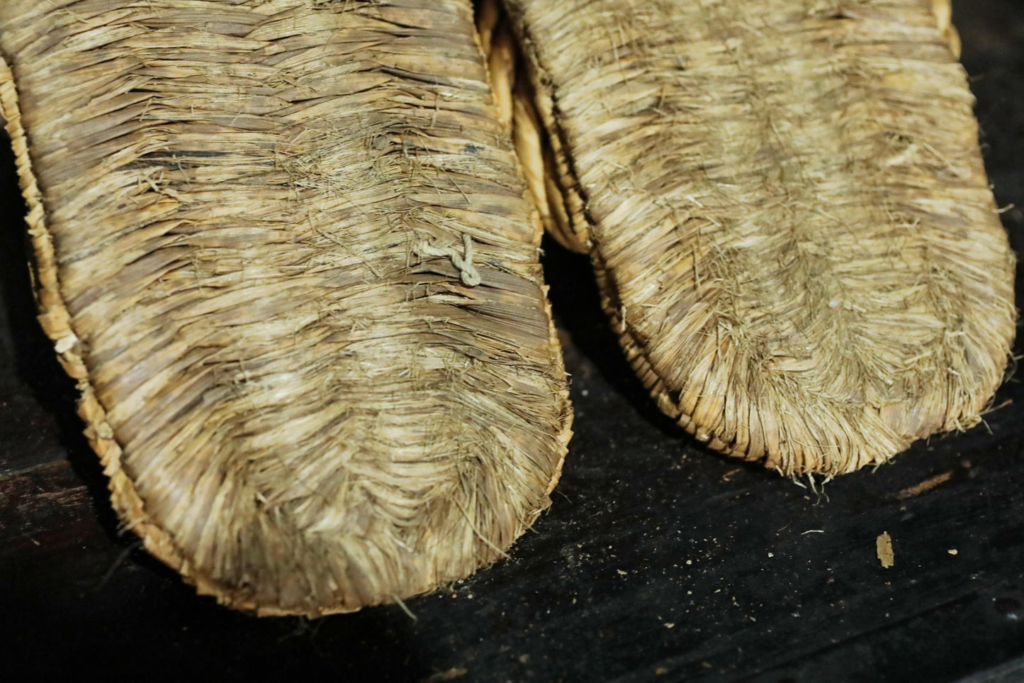 Japanese Straw Sandals - Handmade Waraji Sandals for Tea Ceremony | Vintage Kimono Slippers 9.4in