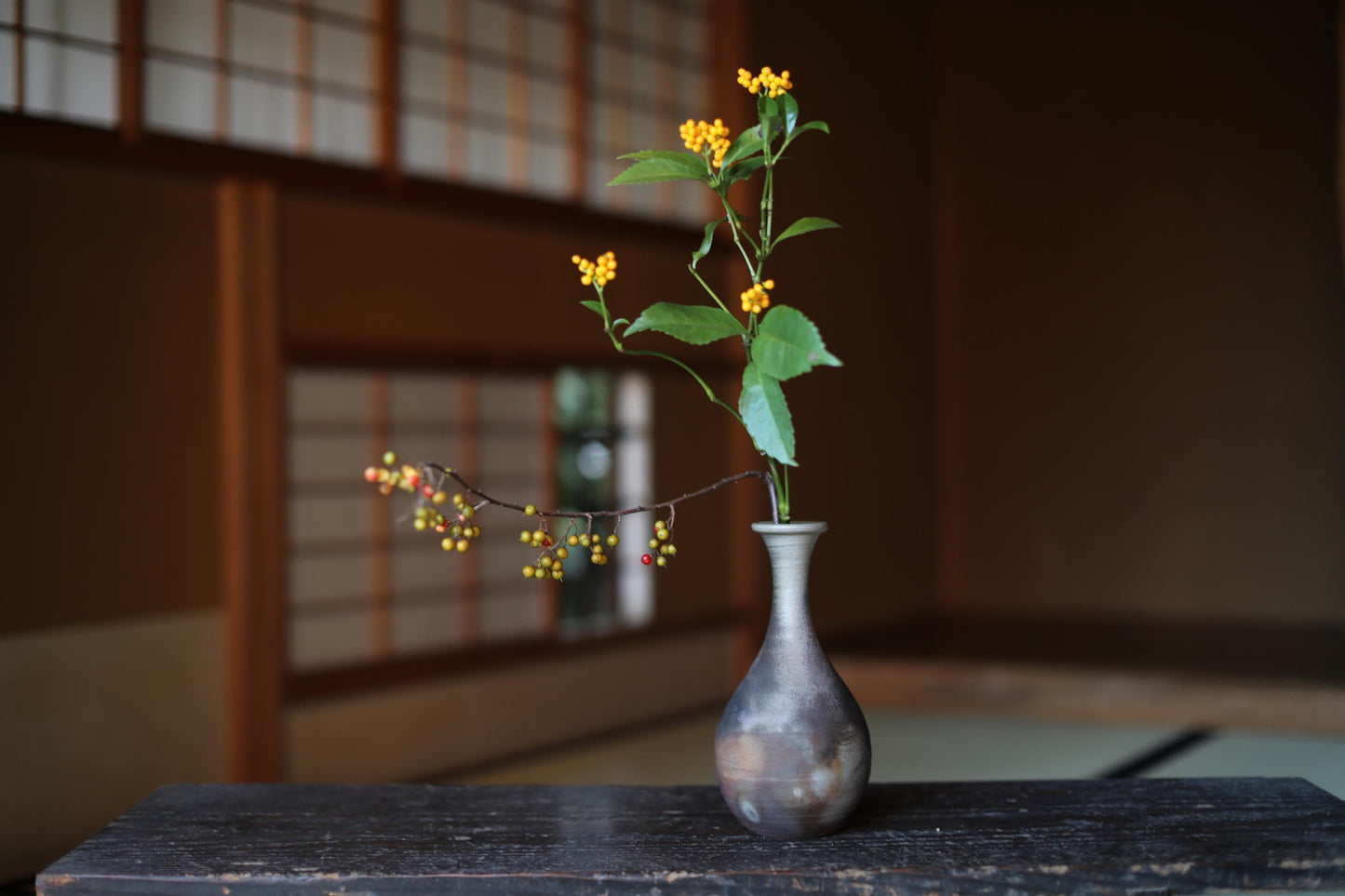 Bizen Ware Vase - Signed Japanese Pottery for Ikebana & Tea Ceremony Gift