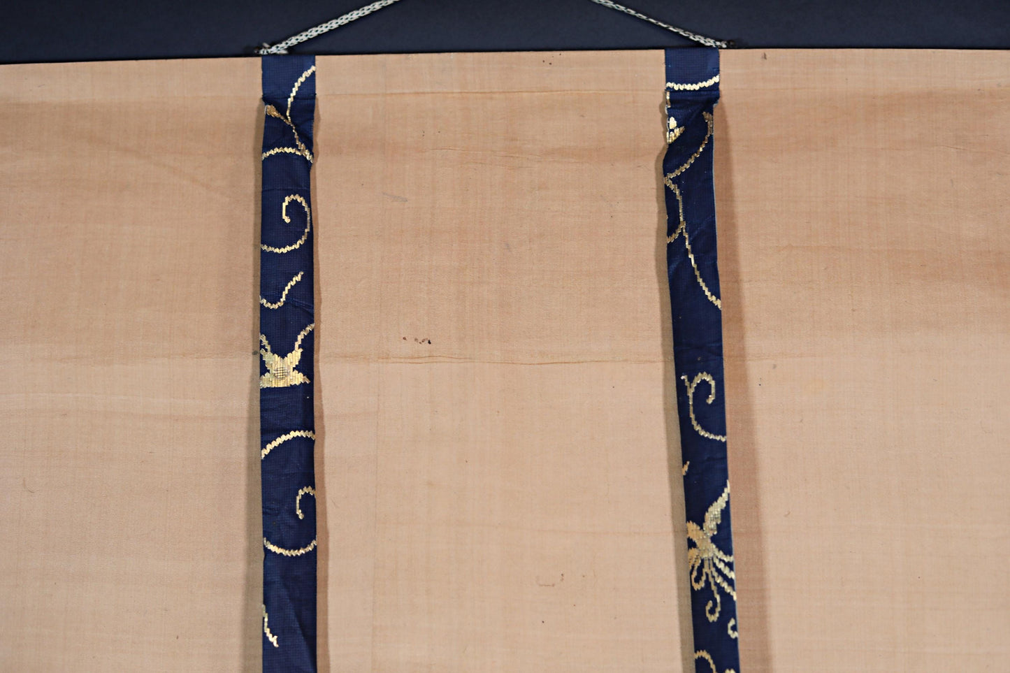 Japanese Koi Scroll - Antique Hanging Scroll Silk Paper with Watercolor Carp Painting