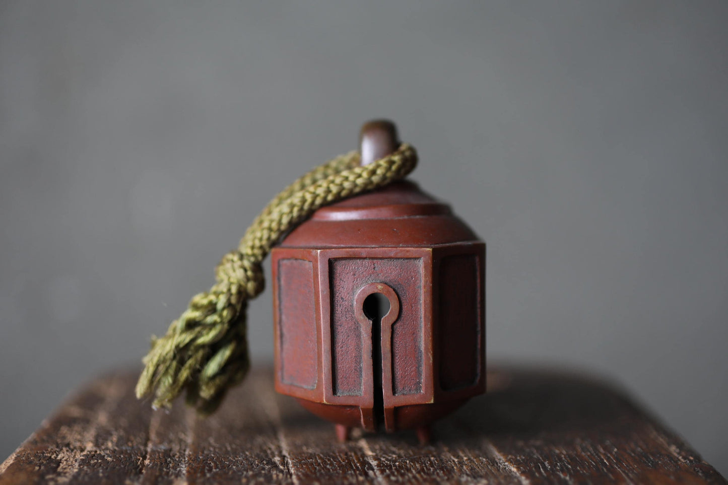 Japanese Bronze Bell Vintage Paperweight – Solid Bronze Kanji Art Desk Accessory