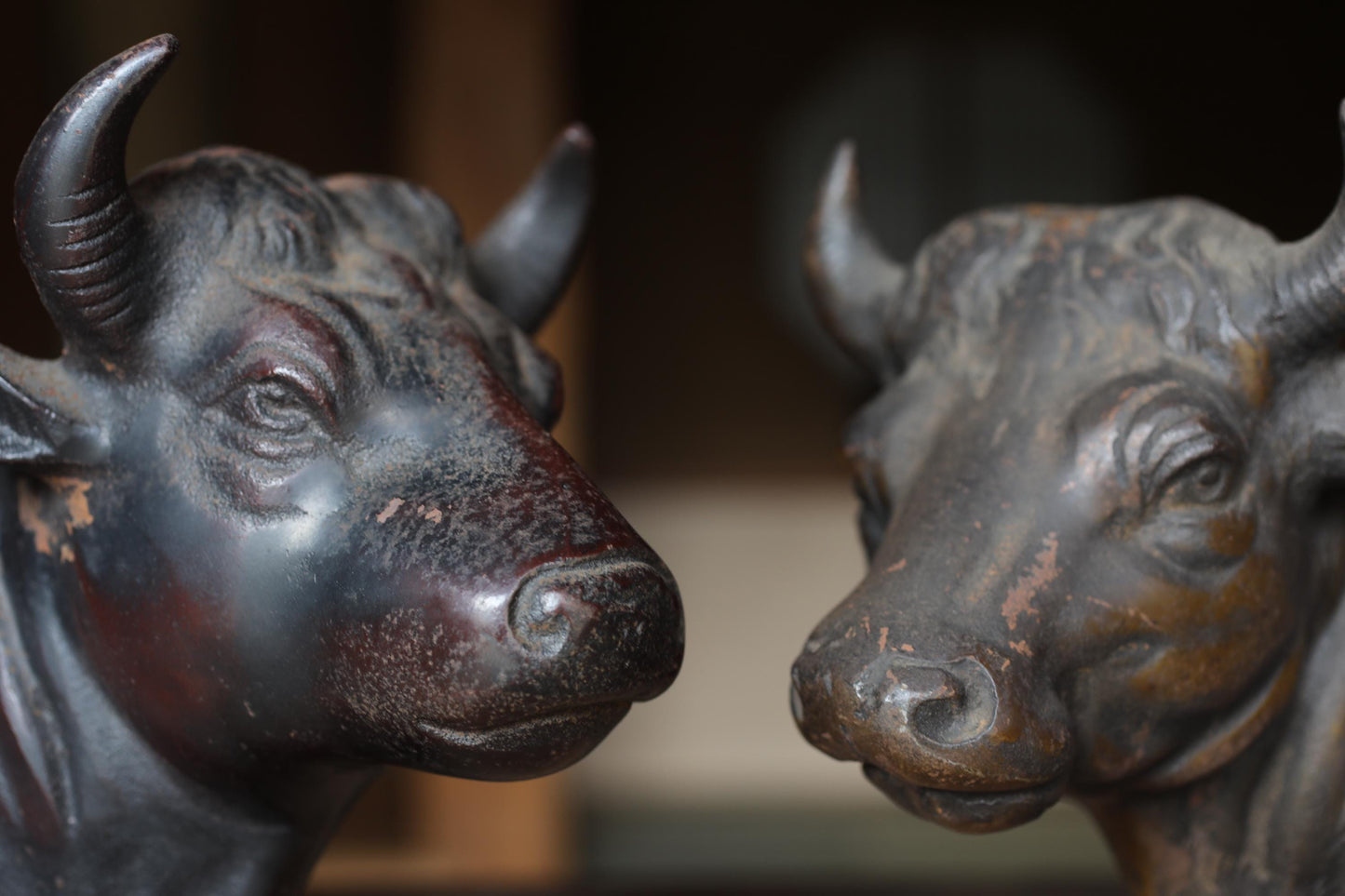 Japanese Cast Iron Cow - Large Vintage Animal Art Figurine | Healing Cow Statue