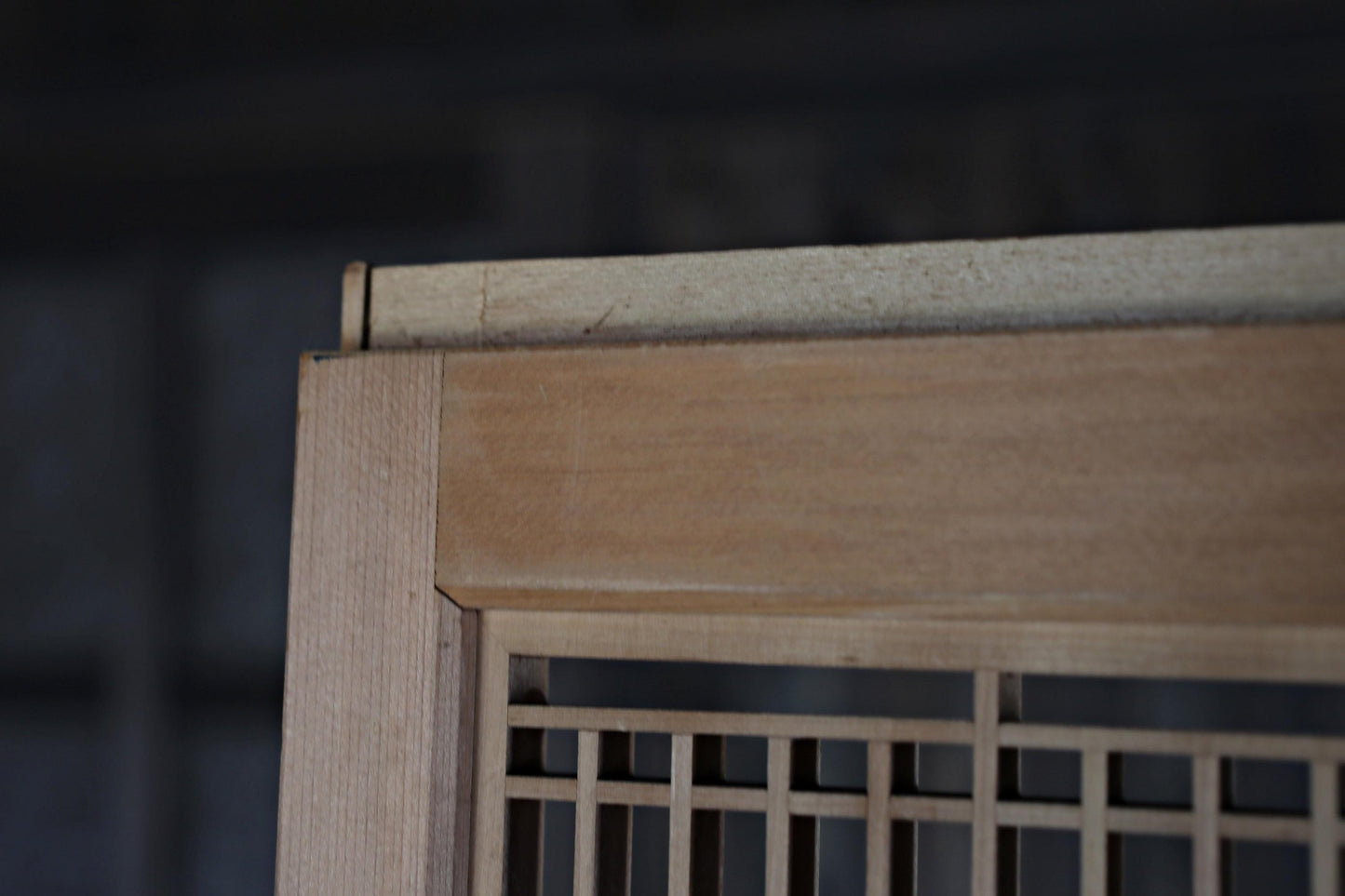 Vintage Japanese Shoji Screen - Kumiko Wood Panel | Japandi Wall Art, Geometric Frame