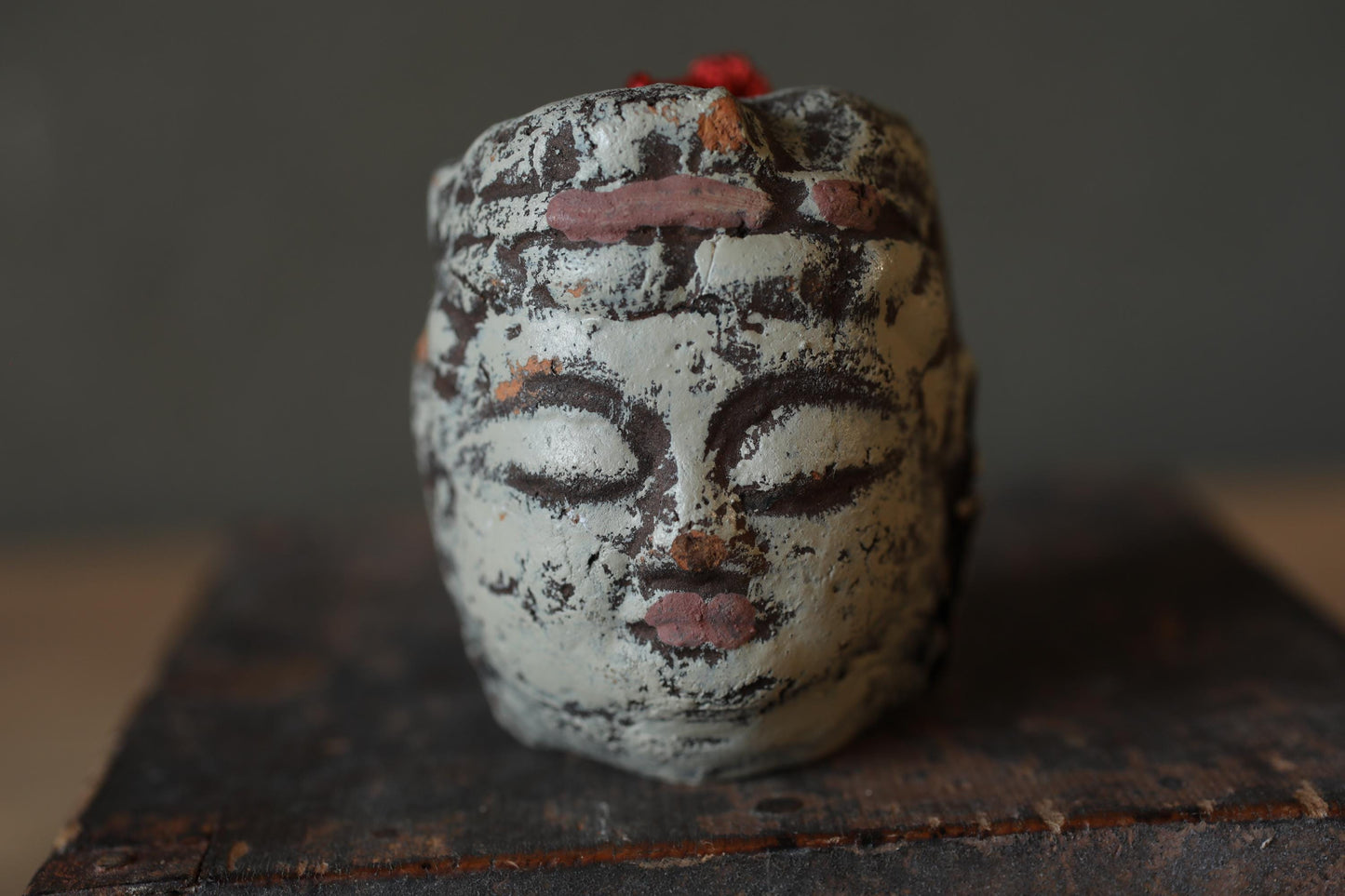 Japanese Pottery Buddha Bell: Vintage Christmas Ornament, Paperweight