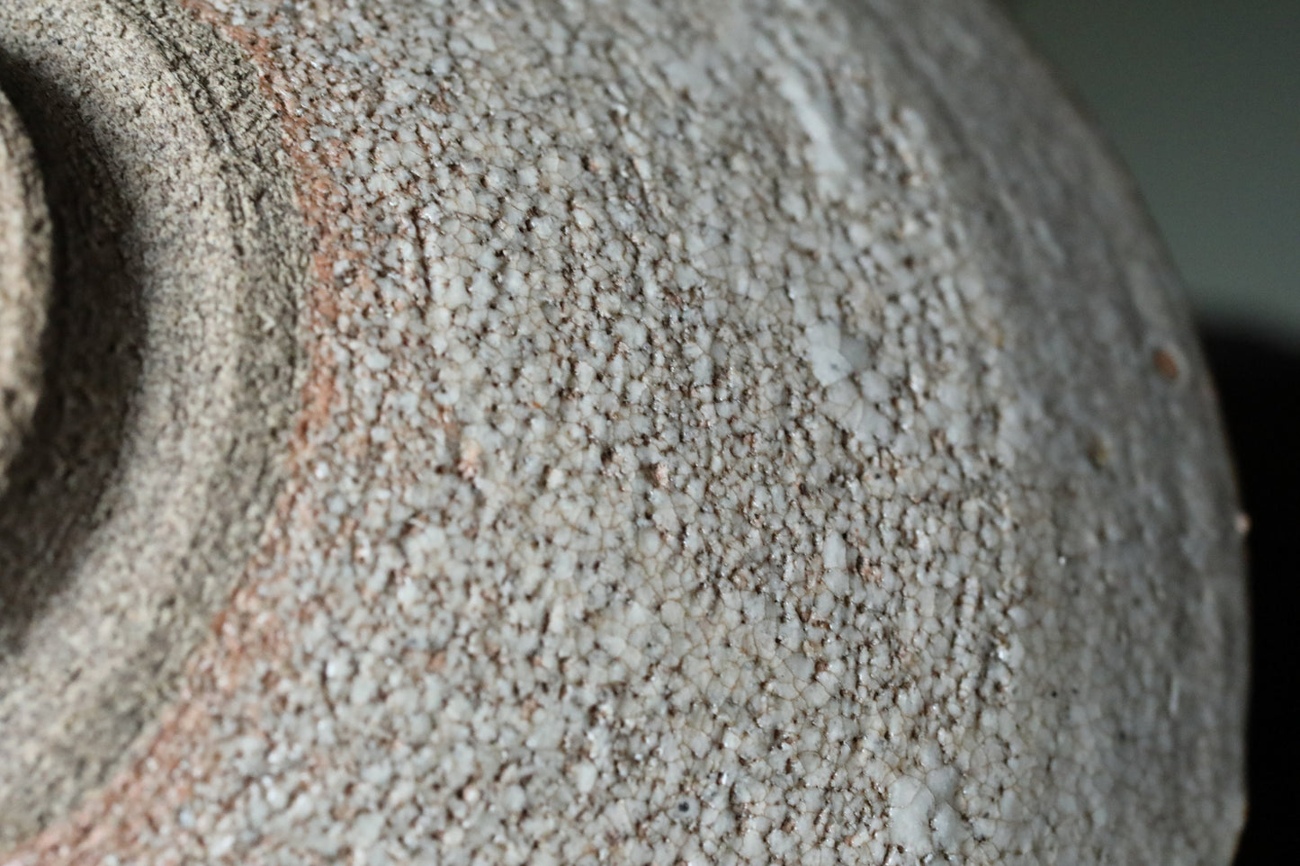 Seto Karatsu Tea Bowl - Vintage Matcha Cup With Whale Skin Pattern & Feldspar White Glaze