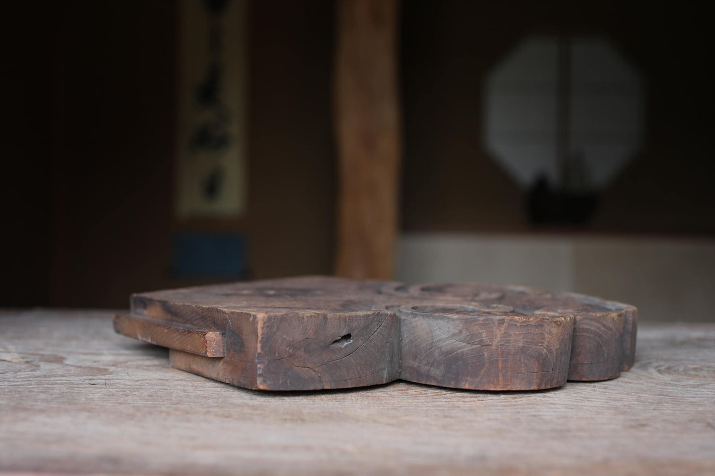Antique Japanese Wood Carving - Wooden Cloud Pedestal | Buddhist Temple Art Sculpture
