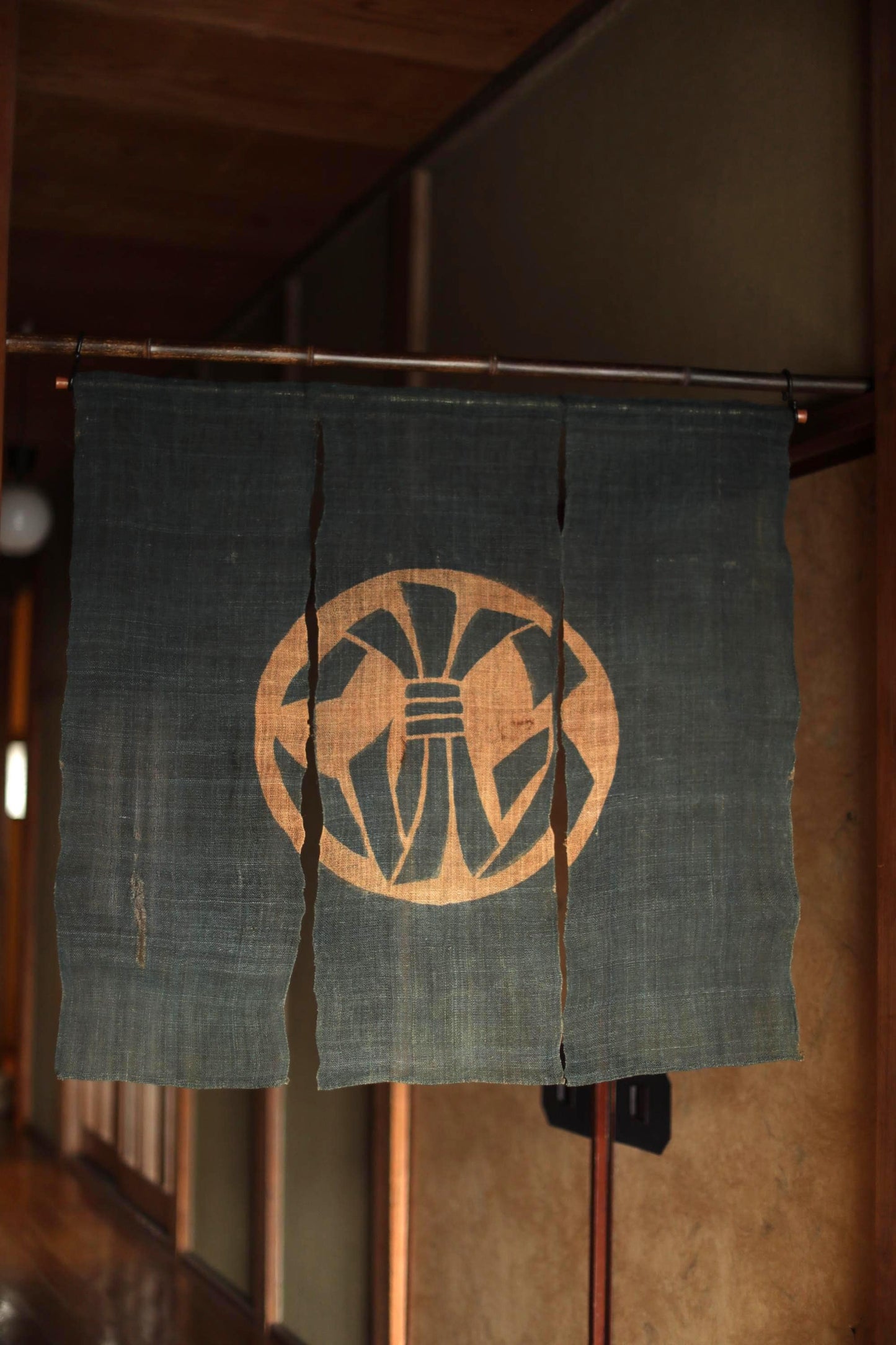 Antique Japanese Noren – Indigo Linen Curtain | Edo Era Textile Room Divider