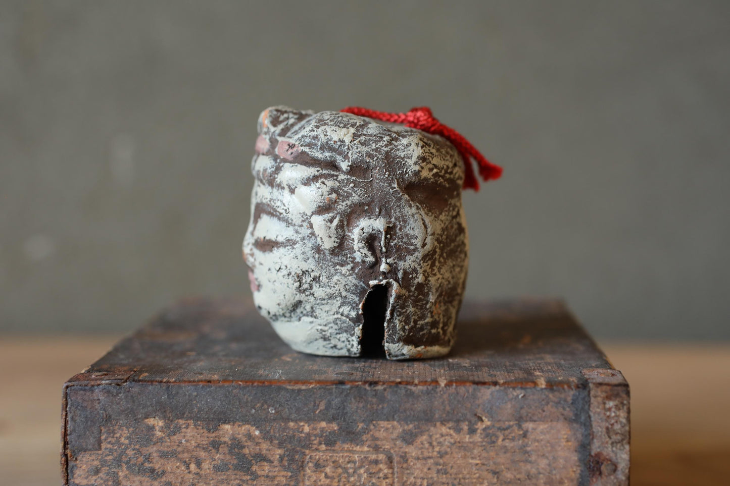 Japanese Pottery Buddha Bell: Vintage Christmas Ornament, Paperweight