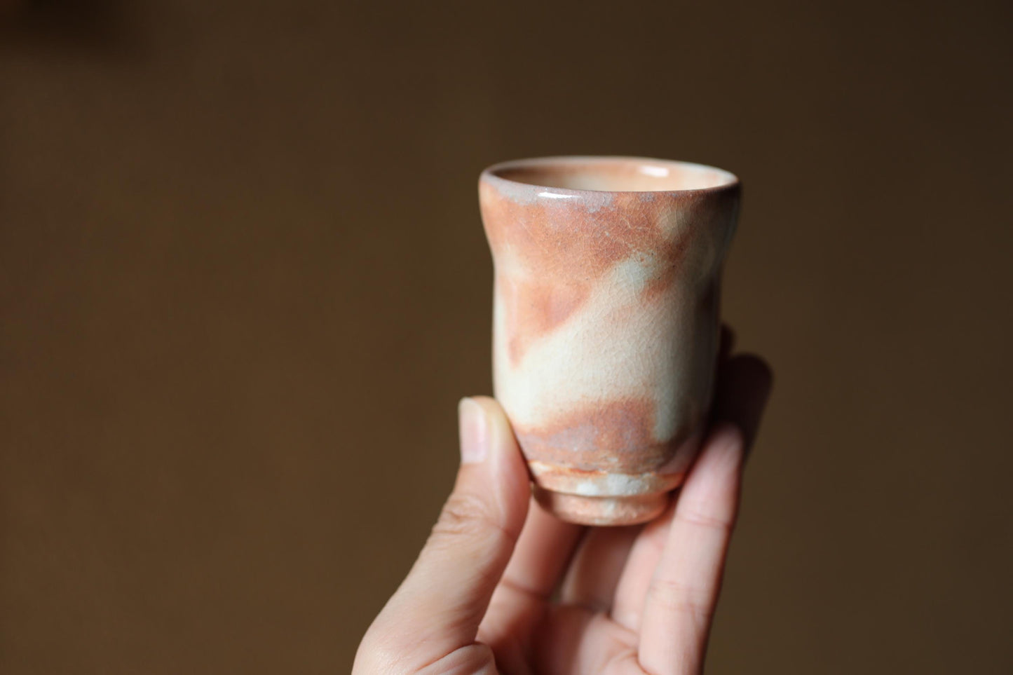 Vintage Hagi Ware Tea Cups Set of 5 - Japanese Ceramic Yunomi With Signed Wooden Box