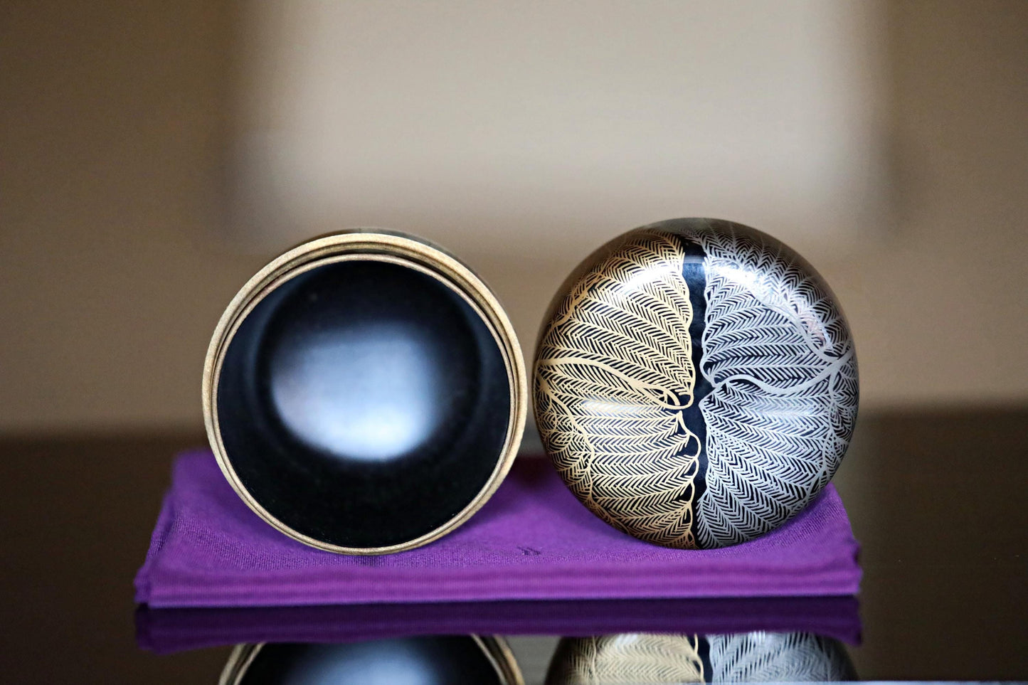 Vintage Matcha Caddy – Rare Wajima Makie Natsume With Gold Silver Willow Tree Design