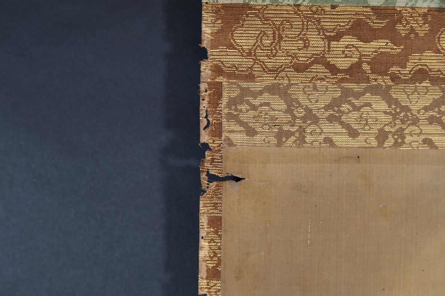 Antique Japanese Dragon Scroll – Edo Period Art | Rising Dragon Painting on Silk Brocade
