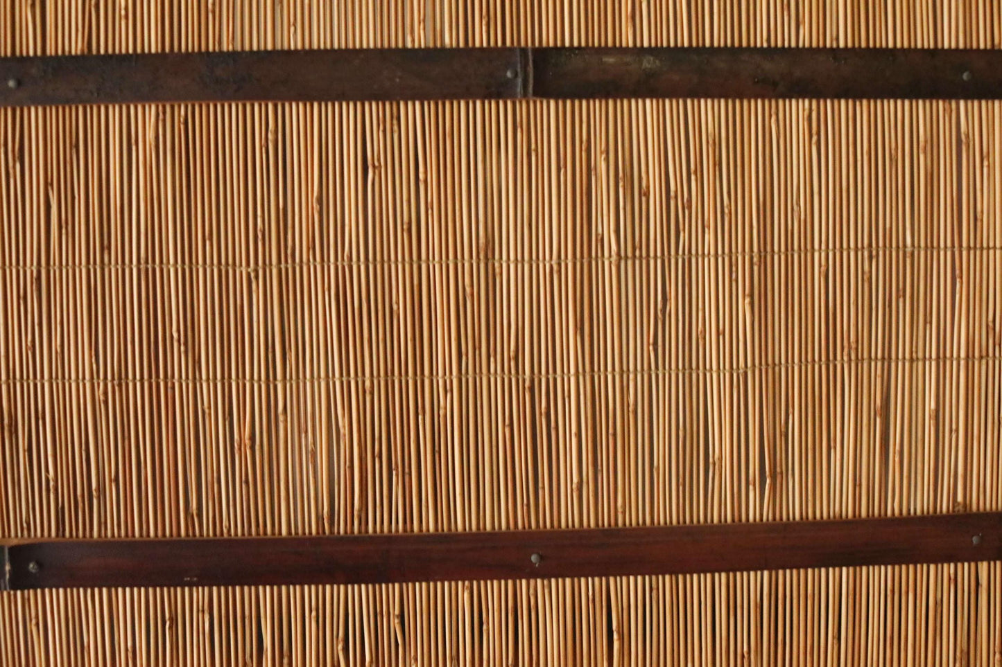 Japanese Reed Screen - Vintage Bamboo Shoji Divider | Woven Straw Panel