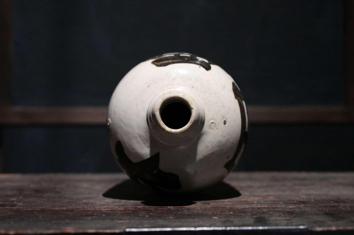 Antique Sake Bottle - 1930s Japanese Ceramic Jar With Kanji Calligraphy Art