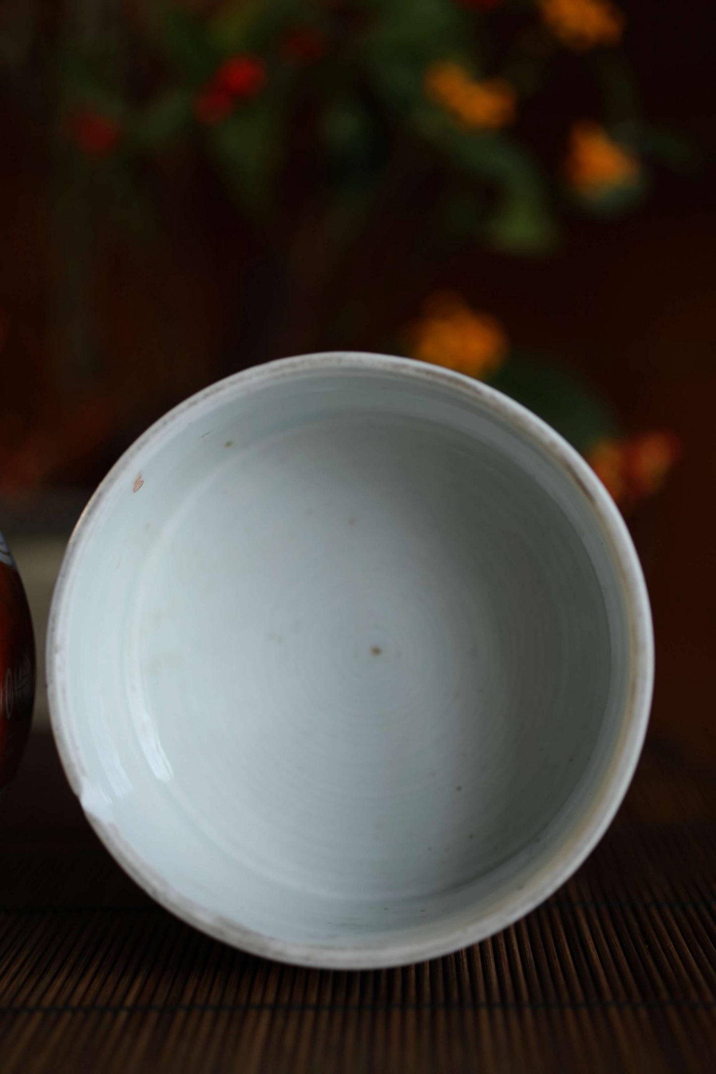 Jubako- Antique Porcelain Box, Seaweed Pattern, Stacking Ceramic Container