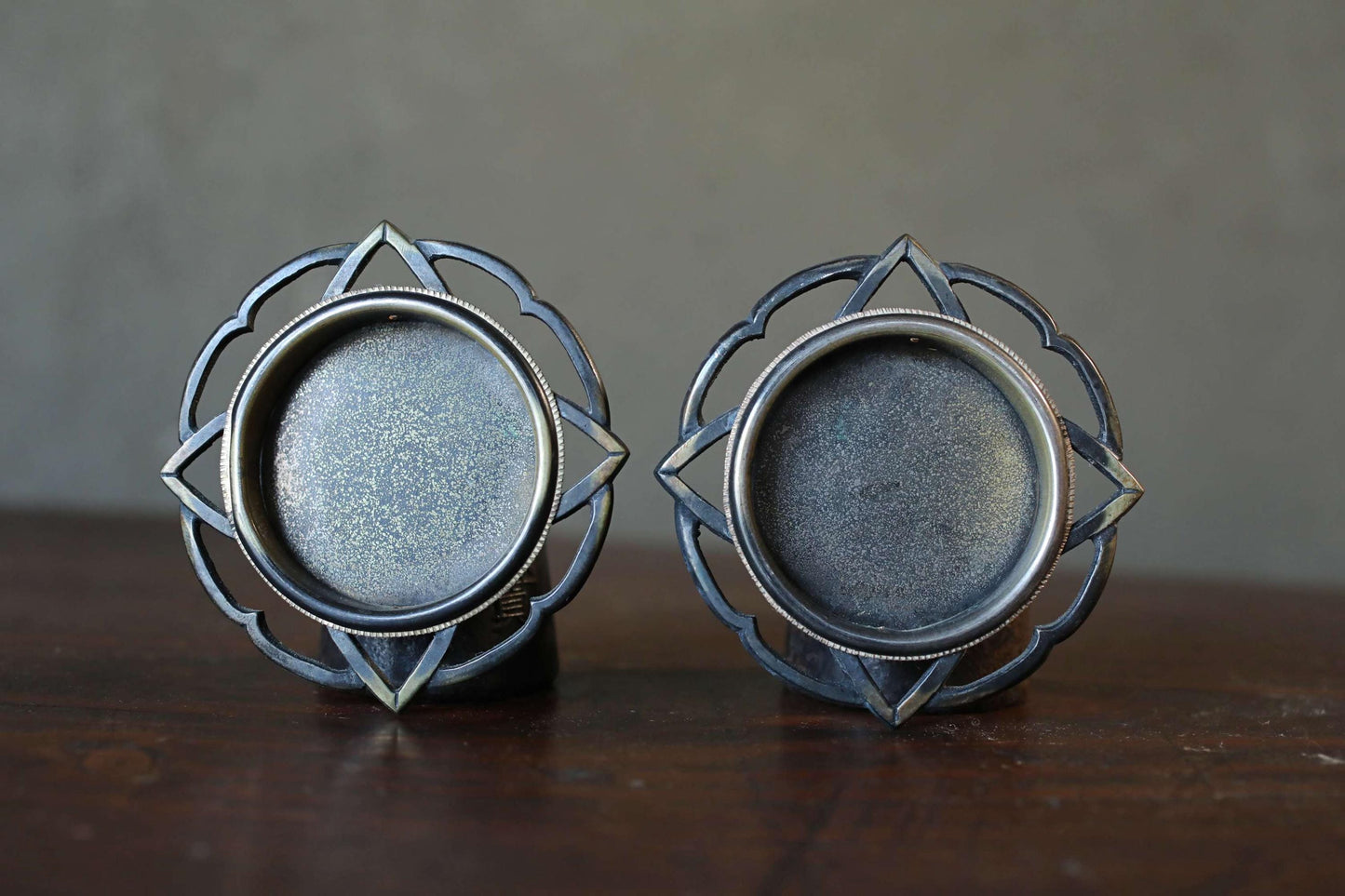 Fusuma Door Handles - Japanese Antique Brass Hardware With Ginkgo Leaf Motif