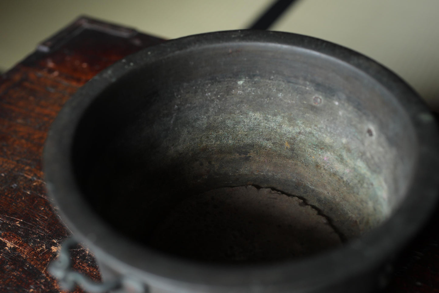 Antique Bronze Censer - Japanese Incense Burner with Lion and Peony Relief