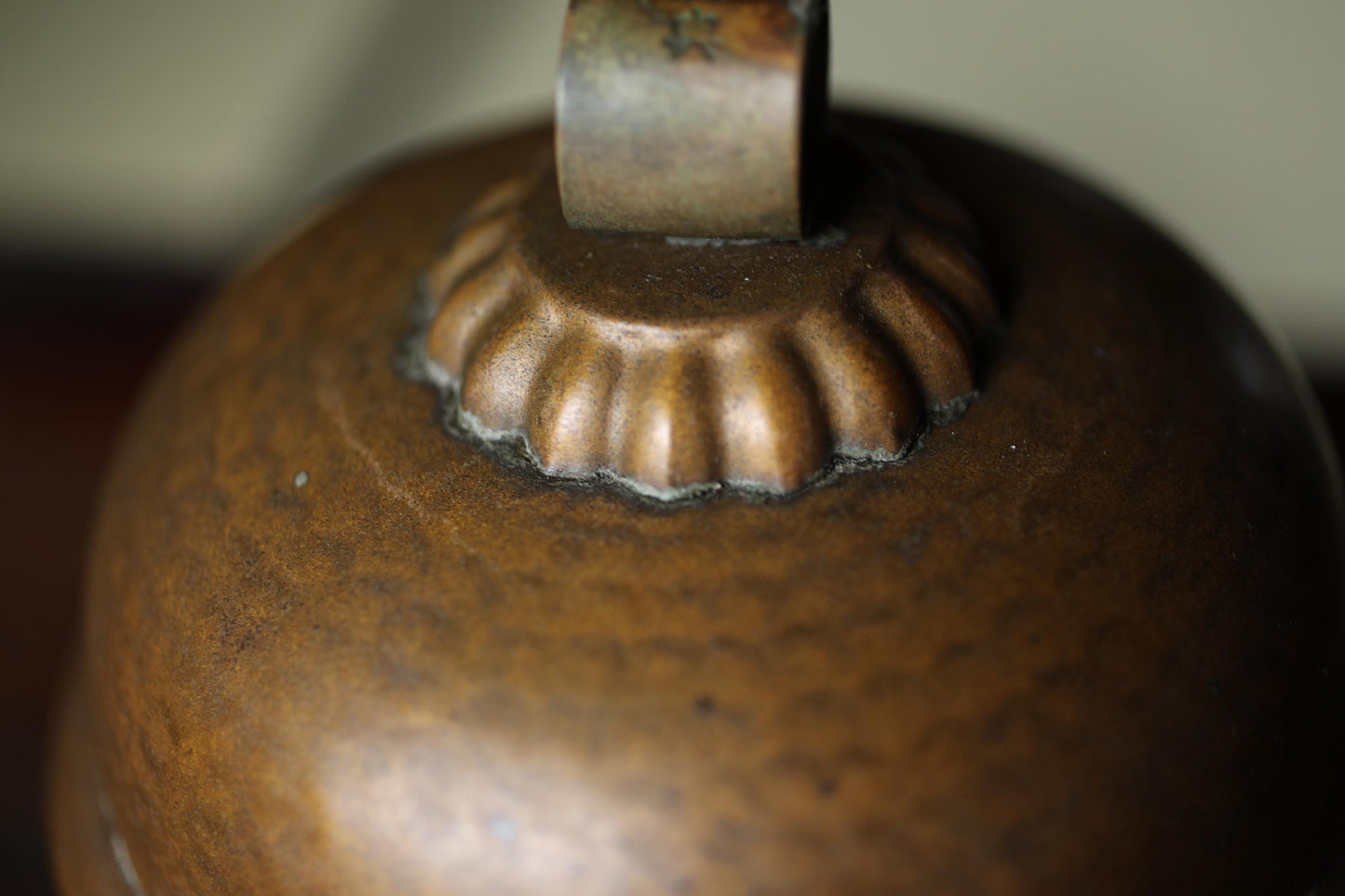 Japanese Bronze Bell - Hand Hammered Antique Shinto Shrine Bell With Sacred Sound