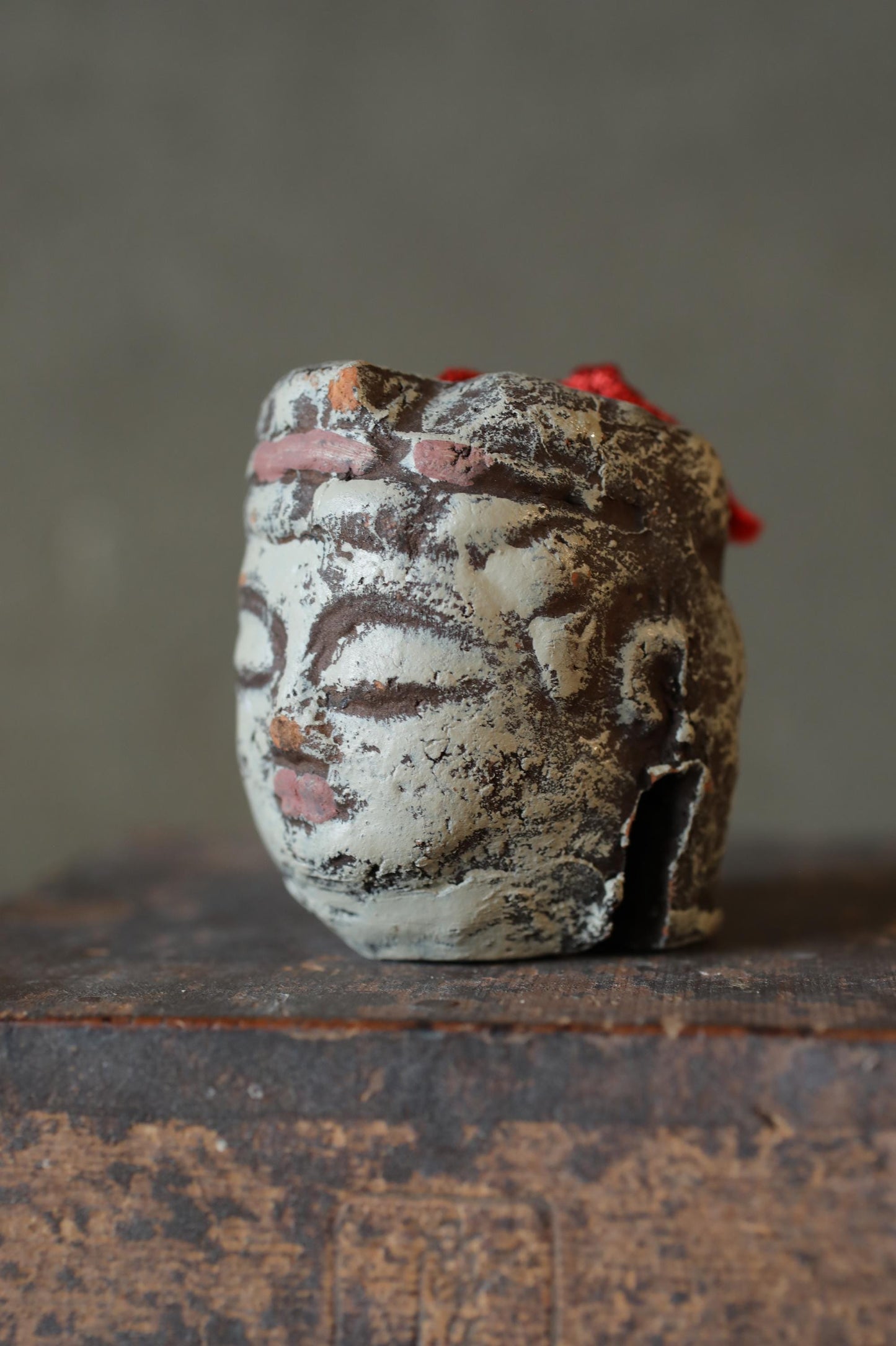 Japanese Pottery Buddha Bell: Vintage Christmas Ornament, Paperweight