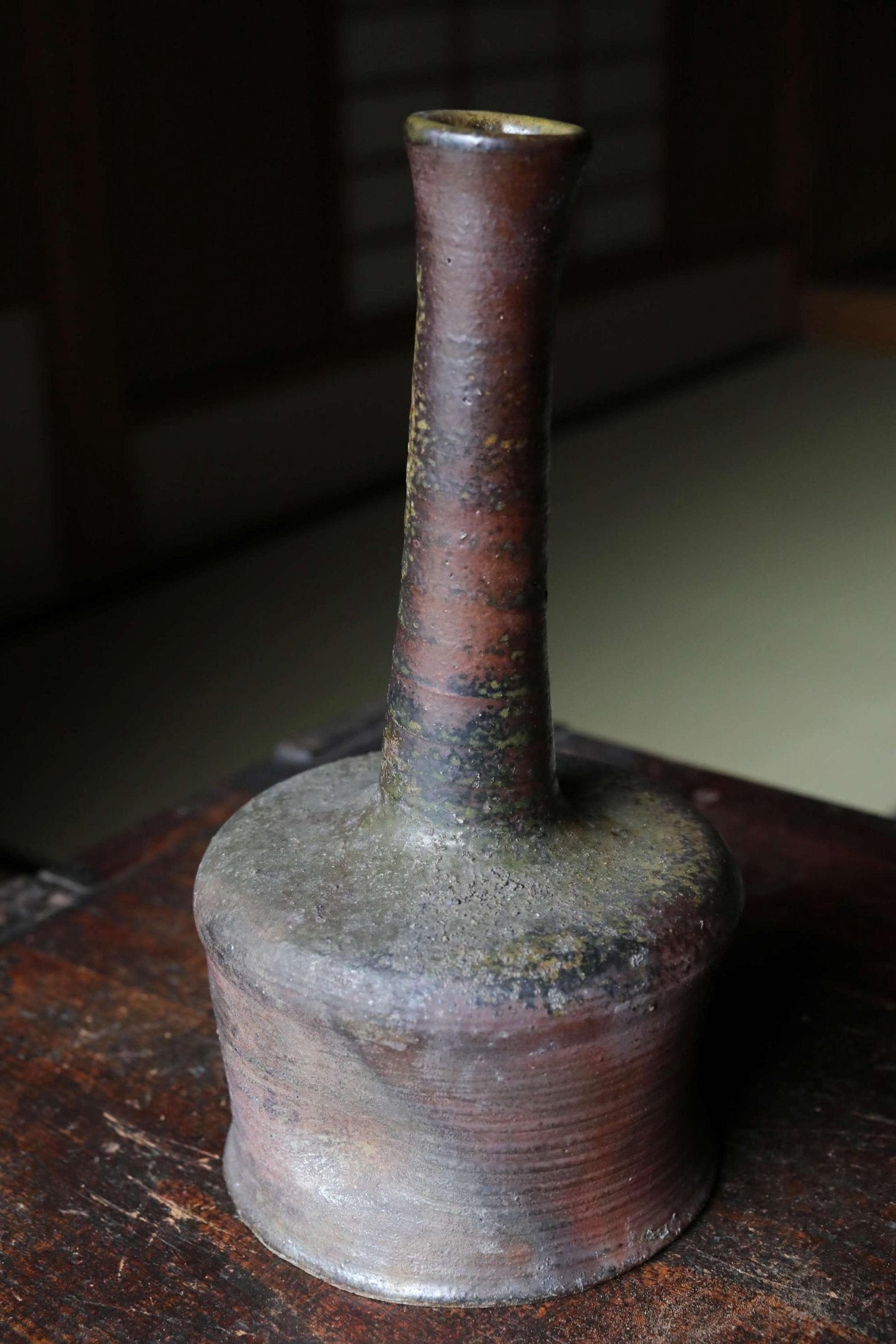 Bizen Ware Vase - Signed Japanese Pottery for Ikebana & Tea Ceremony Decor