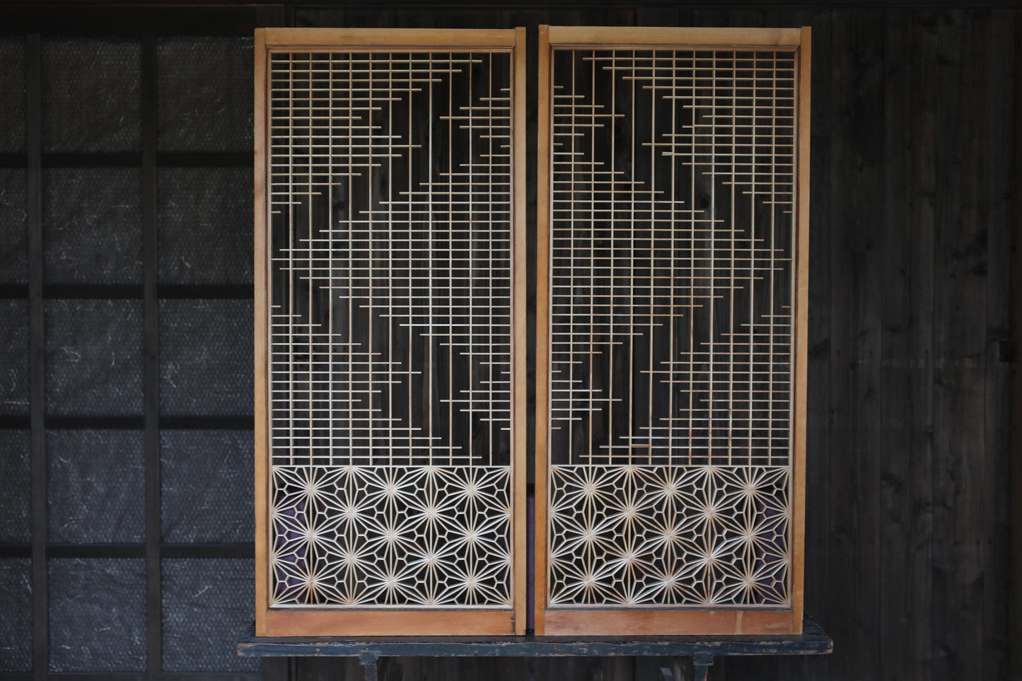 Vintage Shoji Screen - Kumiko Wood Panel | Japandi Wall Art & Geometric Frame