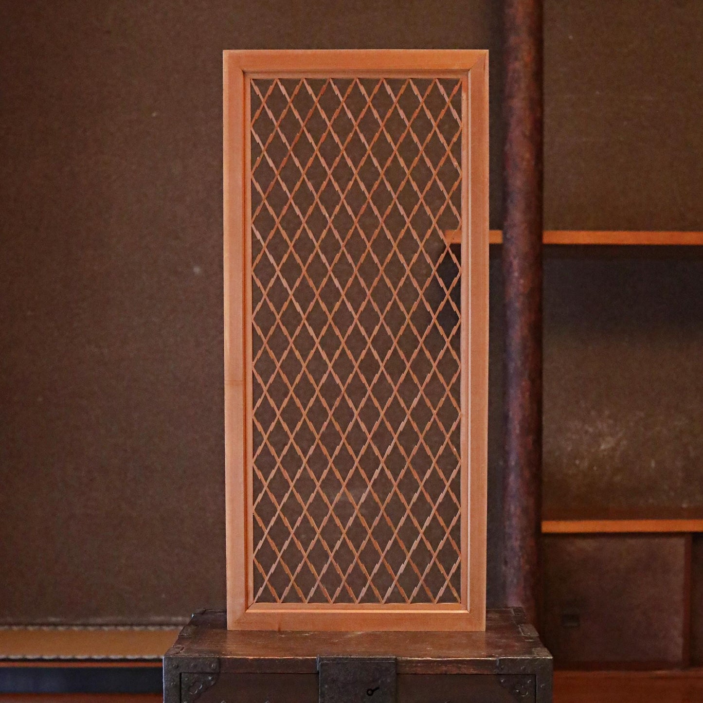 Kumiko Shoji Screen - Handmade Wood Art Japanese Room Divider | Vintage Lattice Panel