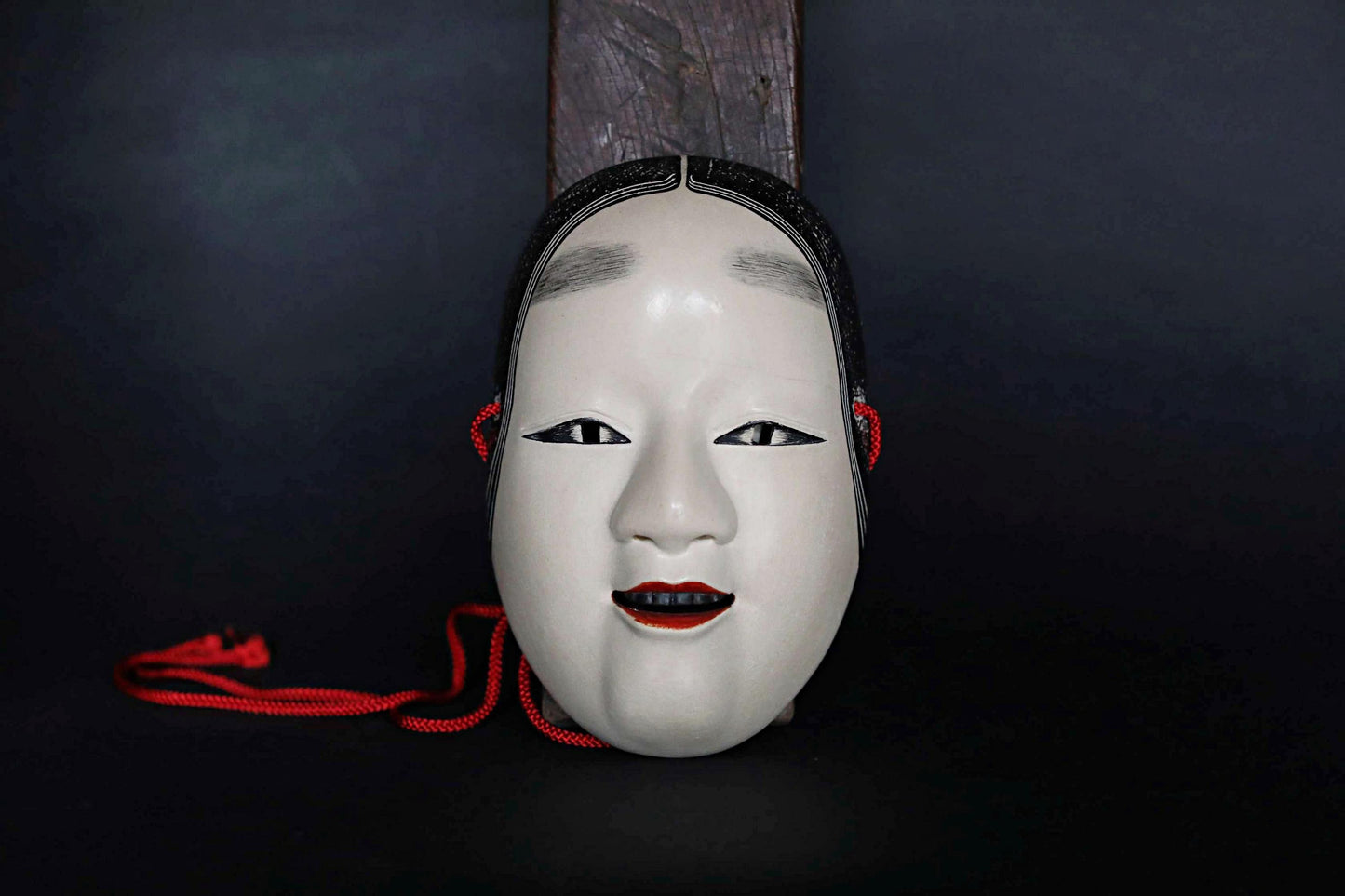 Japanese Noh Mask - Ko-Omote Young Maiden Wooden Wall Ornament | Signed Master Artwork