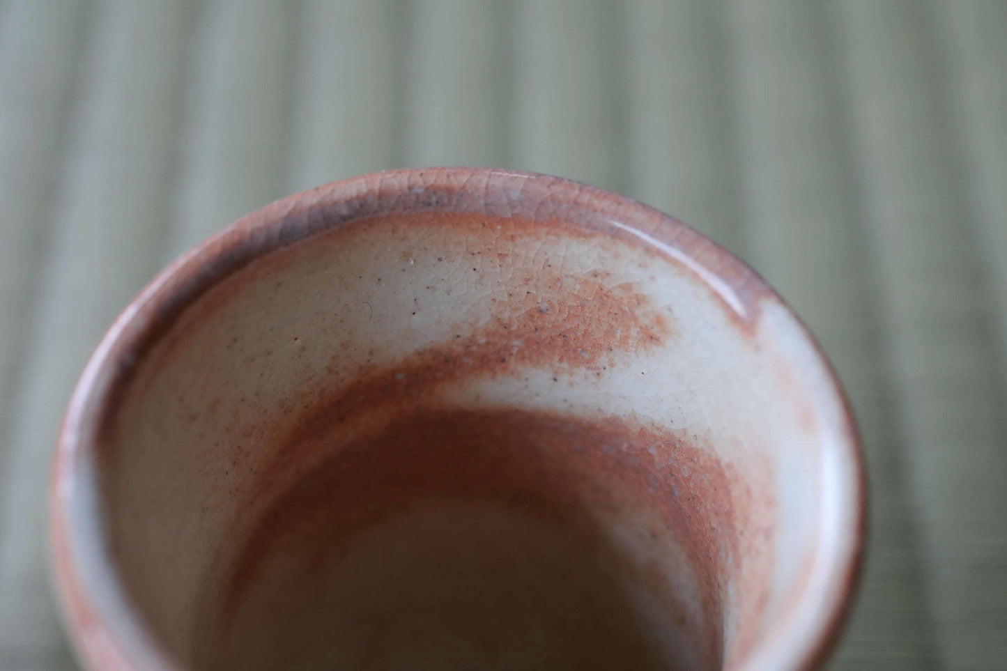 Vintage Hagi Ware Tea Cups Set of 5 - Japanese Ceramic Yunomi With Signed Wooden Box