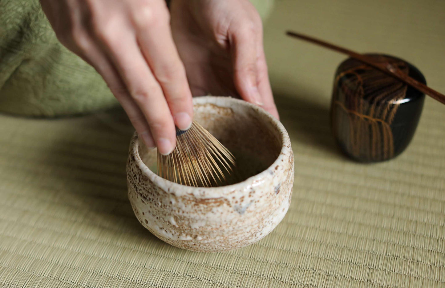 Shino Matcha Bowl - Vintage Japanese Chawan With Feldspar Glaze | Handmade Tea Ceremony Pottery