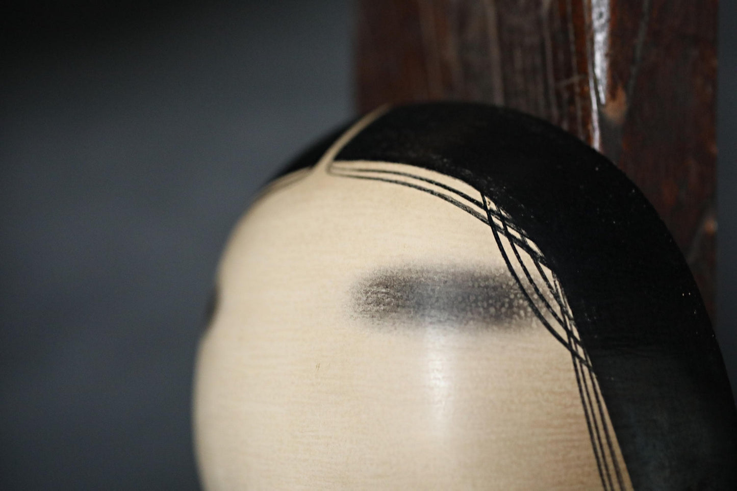 Japanese Noh Mask - Vintage Wood Carving Female Celestial Maiden Wall Ornament