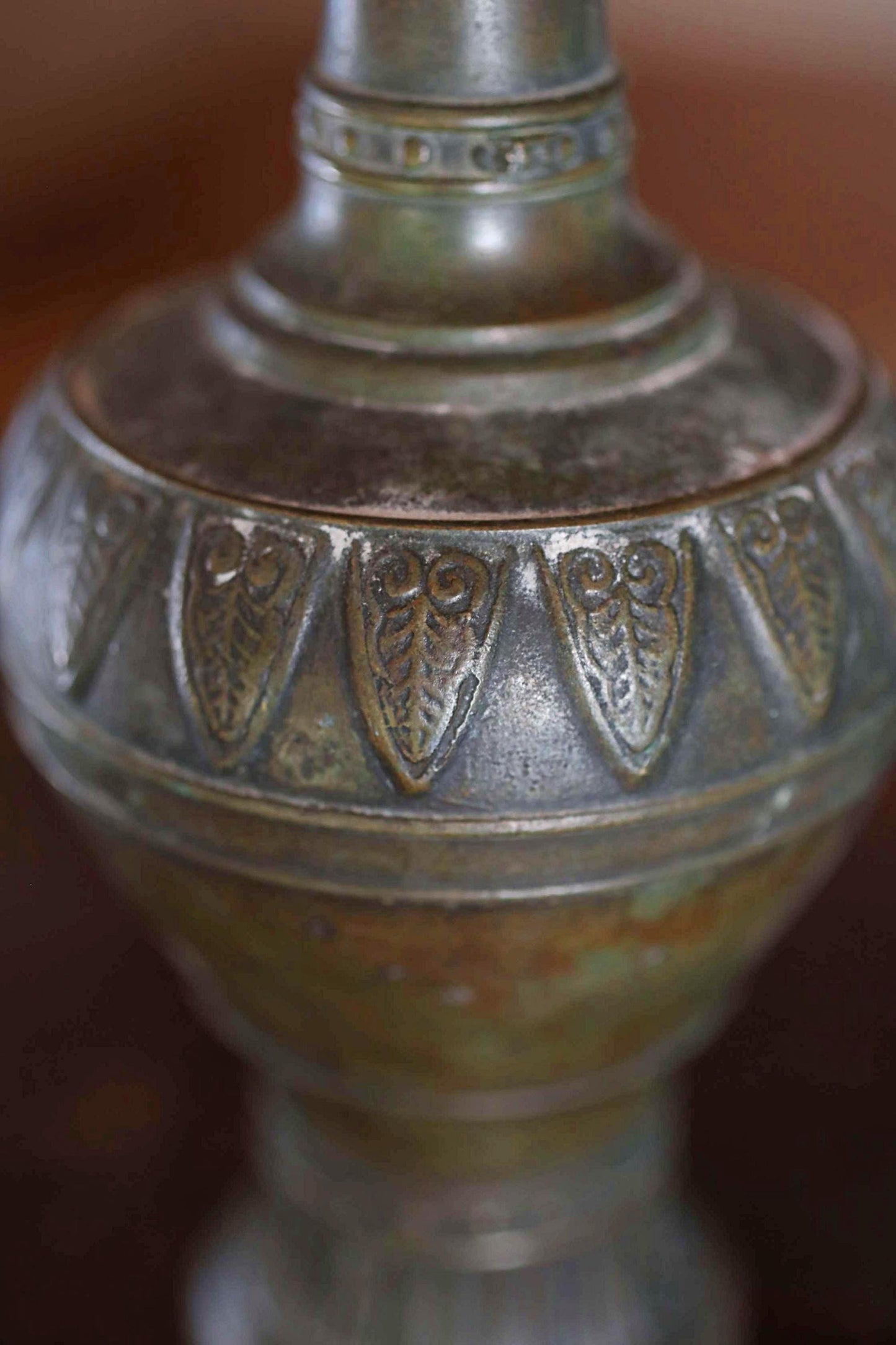 Vintage Bronze Vase - Japanese Antique 1960s Flower Vase with Phoenix Bird Design