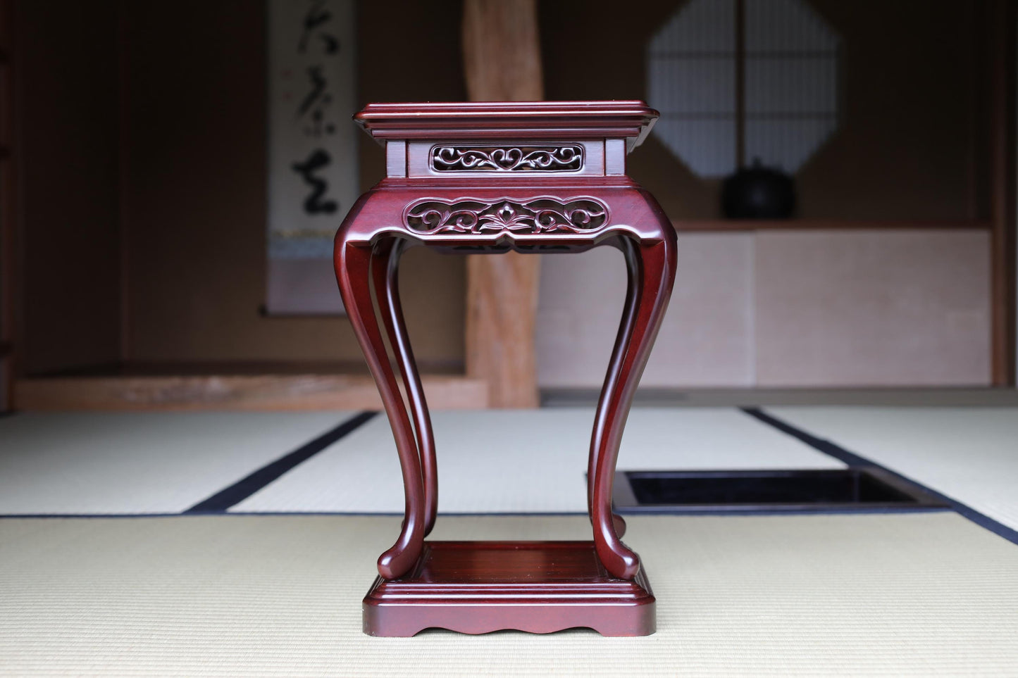 Japanese Pedestal Stand | Vintage Wooden Pedestal For Bonsai Pot Display And Tea Ceremony