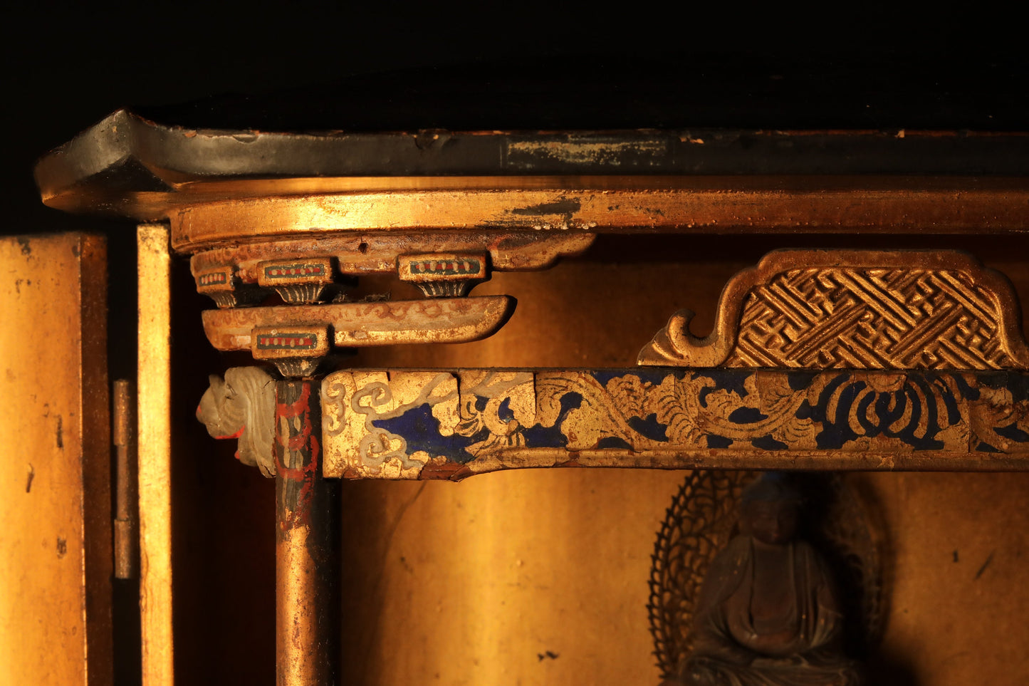 FINE!Japanese Antique sculpture From Buddhist temple statue of 釈迦如来Shakyamuni shrine 1800 Edo era wood hand craft Buddhist alterH11.8×10.8in