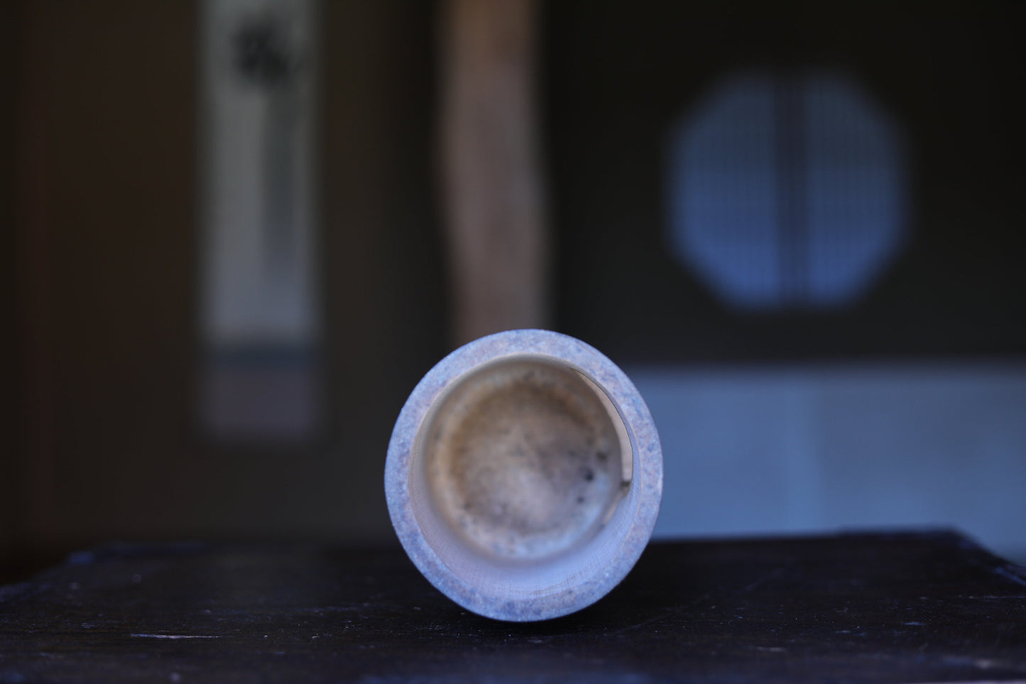 Japanese vintage bamboo vase with gourd curved design and Kanji calligraphy,IKEBANA, Tea ceremony Japanese furniture H11.8×4.1in/30×10.5cm