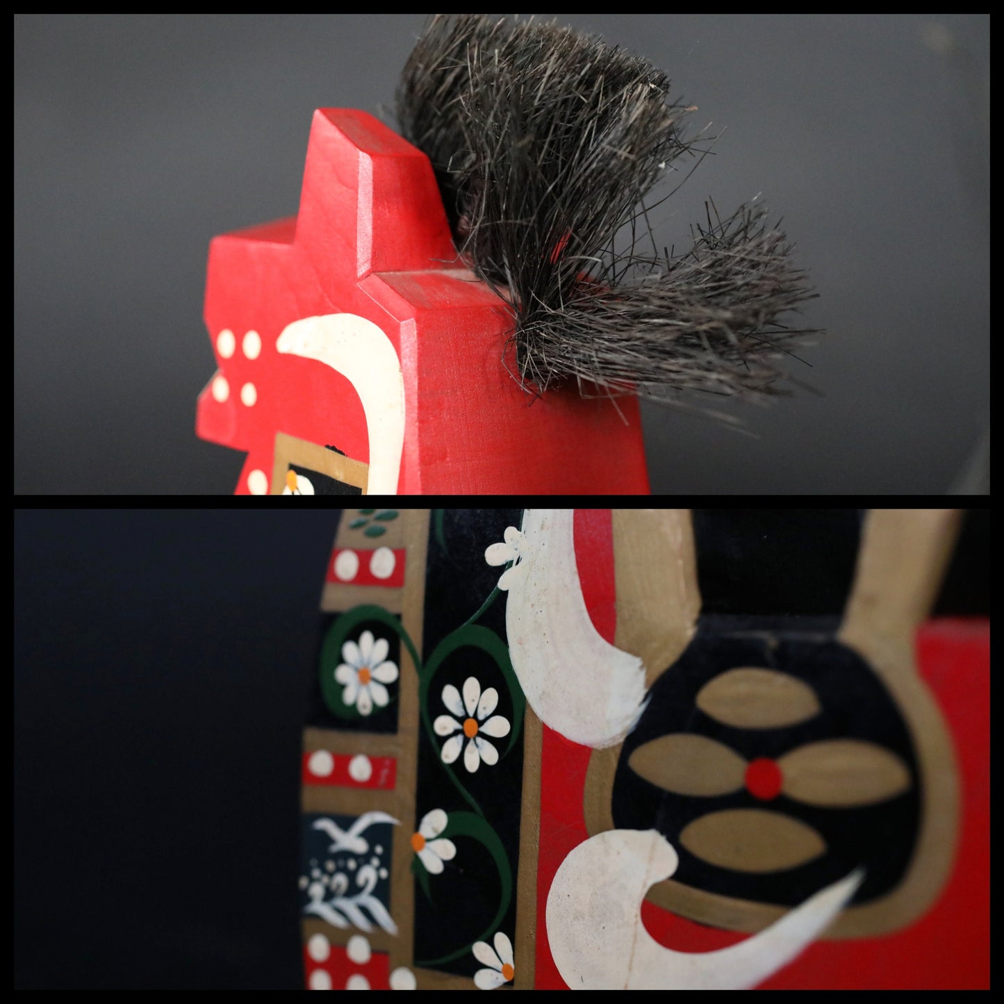RAGE! Pair of Traditional Japanese vintage wooden Horses dolls toy wood craft For GIFT H8.3in/H21cm