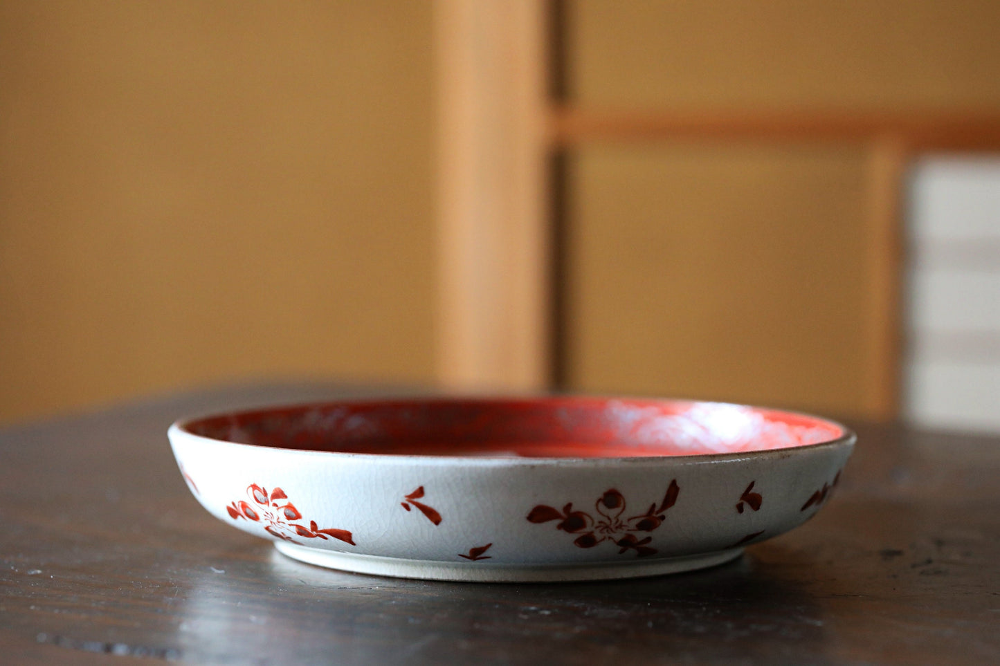 FINE! 1800s Meiji-Edo Set of 5 Japanese antique small plates porcelain dishes, beautiful Silver and Red Kutani Seven Hermits 4.9in/12.5cm
