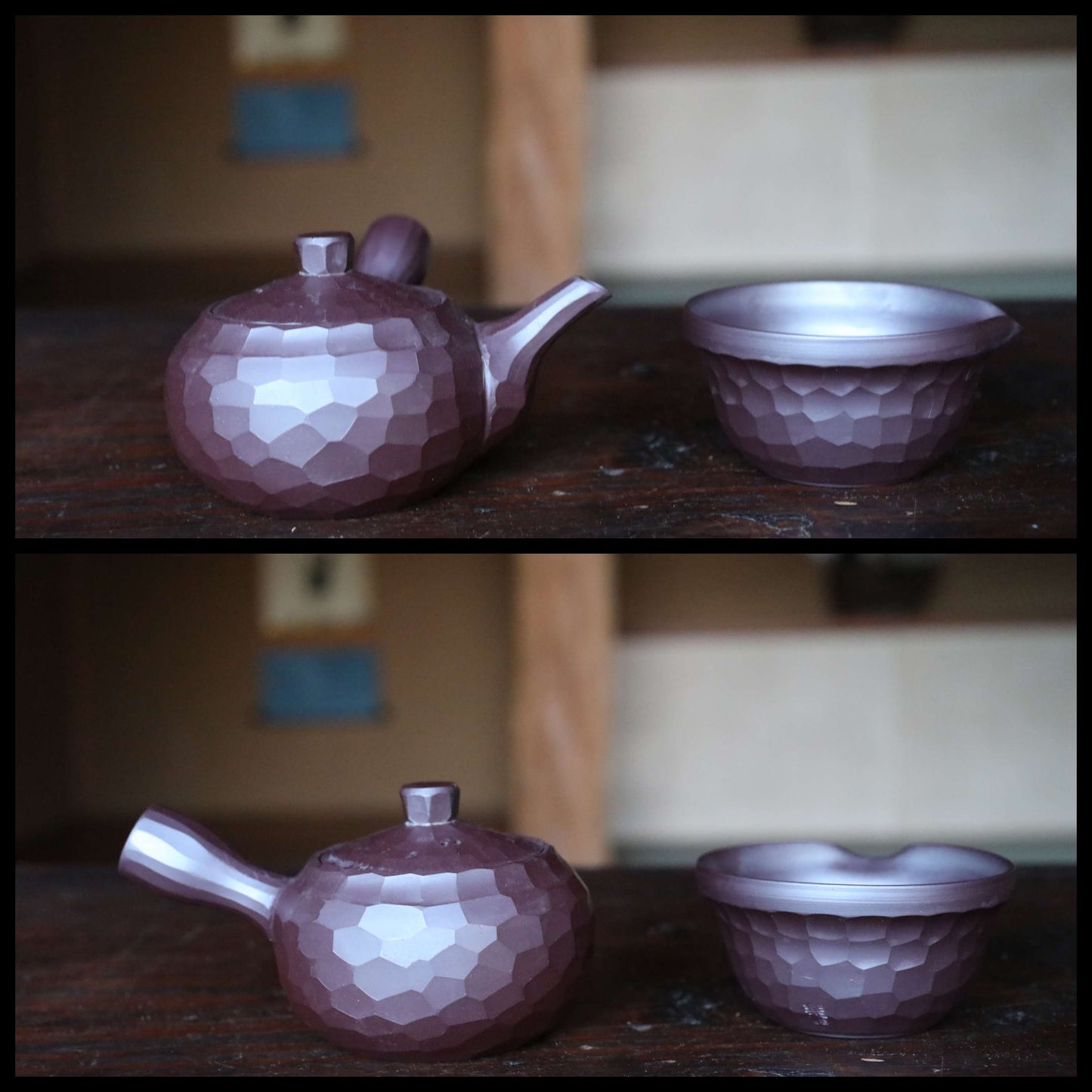FINE! Japanese vintage ceramic BANKO kiln tea set, pot, 5cups, waste-water-container with Kanji signature SENCHA tableware Tea ceremony