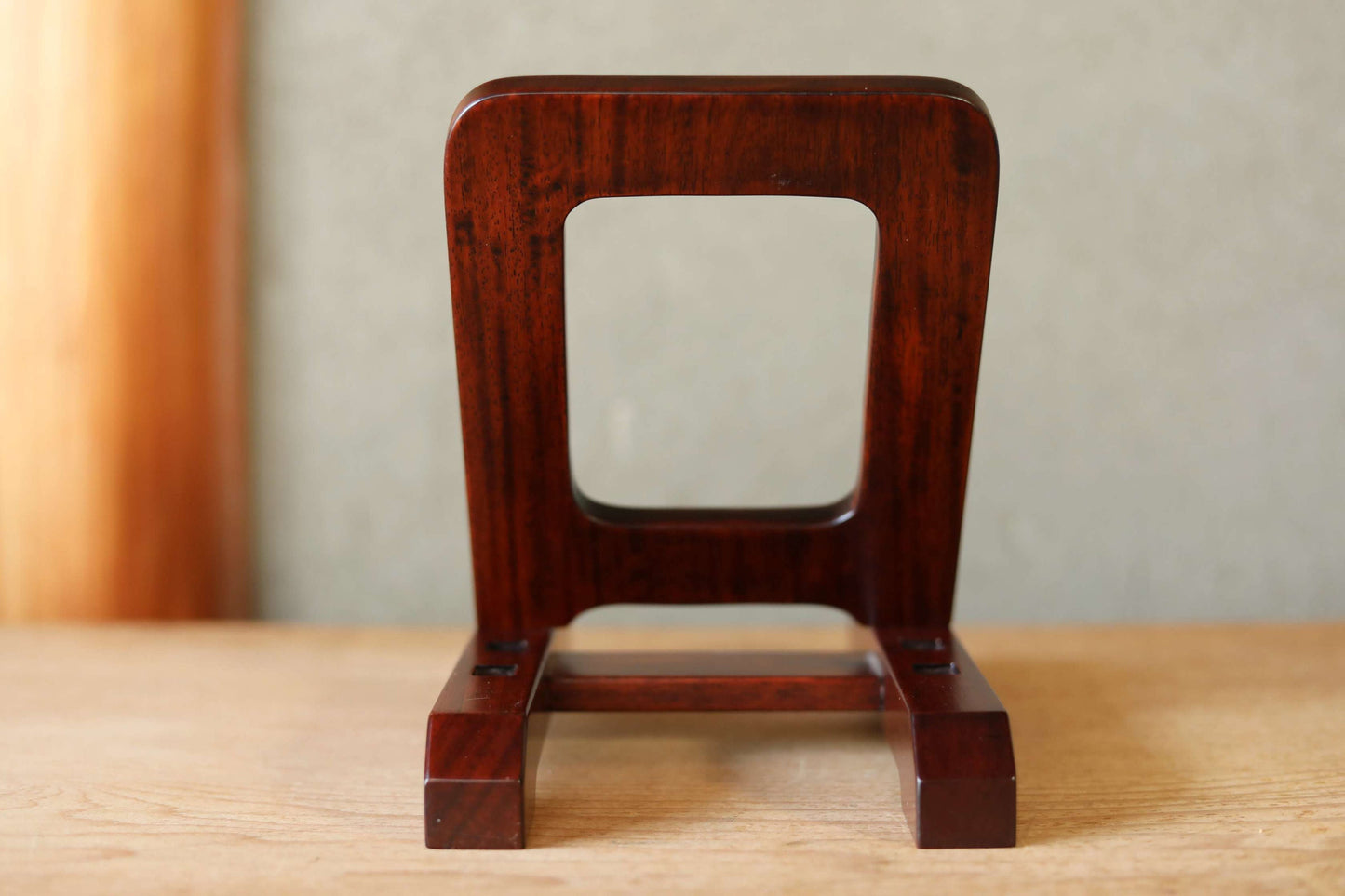 FINE! Japanese vintage KARAKI rosewood wooden Paint or ornamental plate stand, Adjustable angle/ wooden furniture H8.3×6.3in/H21×16cm